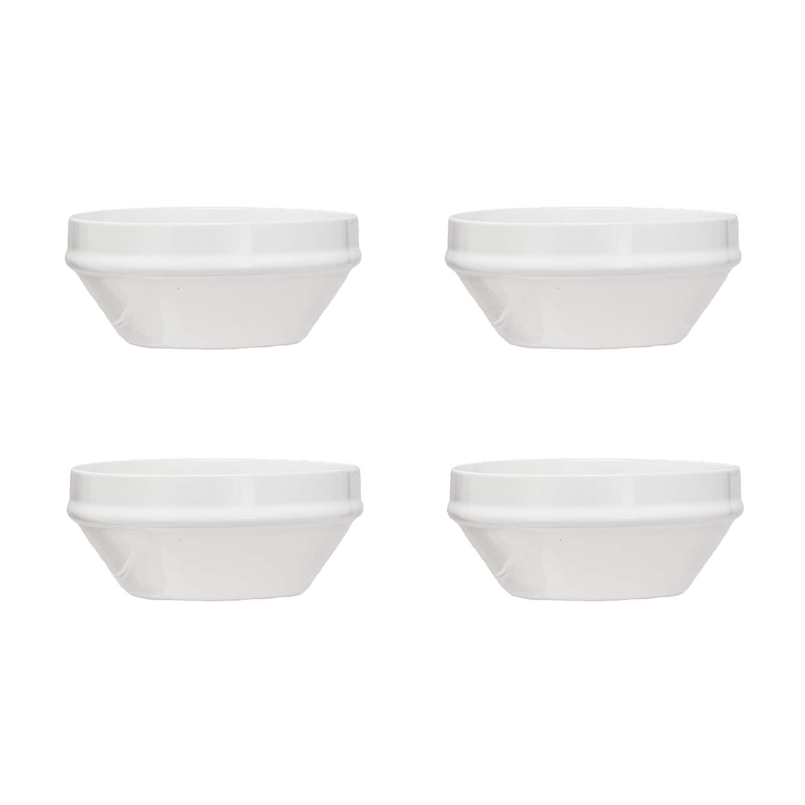 Hello Honey® 6.5" Classic Elegance Antique White Stoneware Bowls, 4ct.