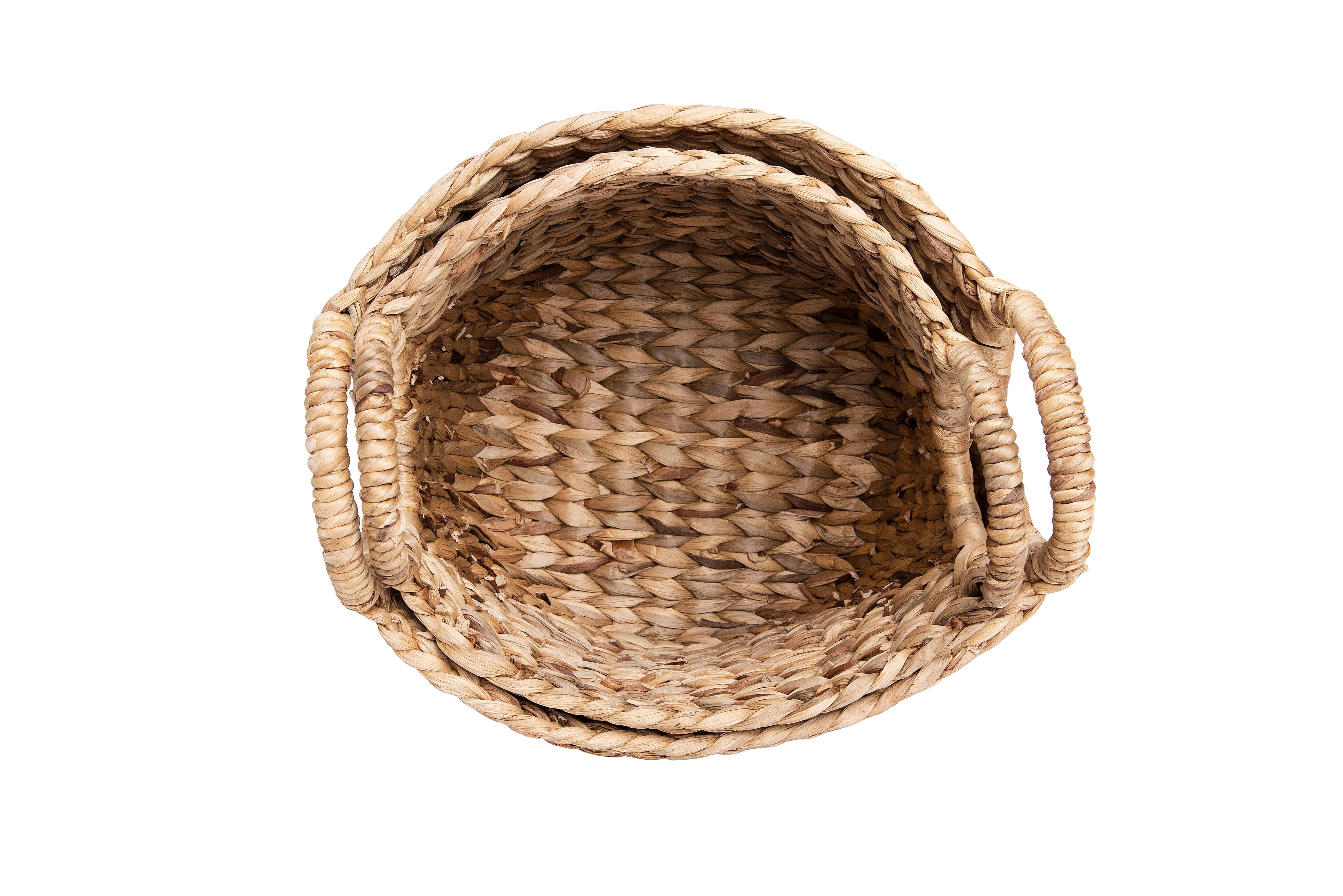 Hello Honey® Beige Handwoven Seagrass Basket with Handles Set