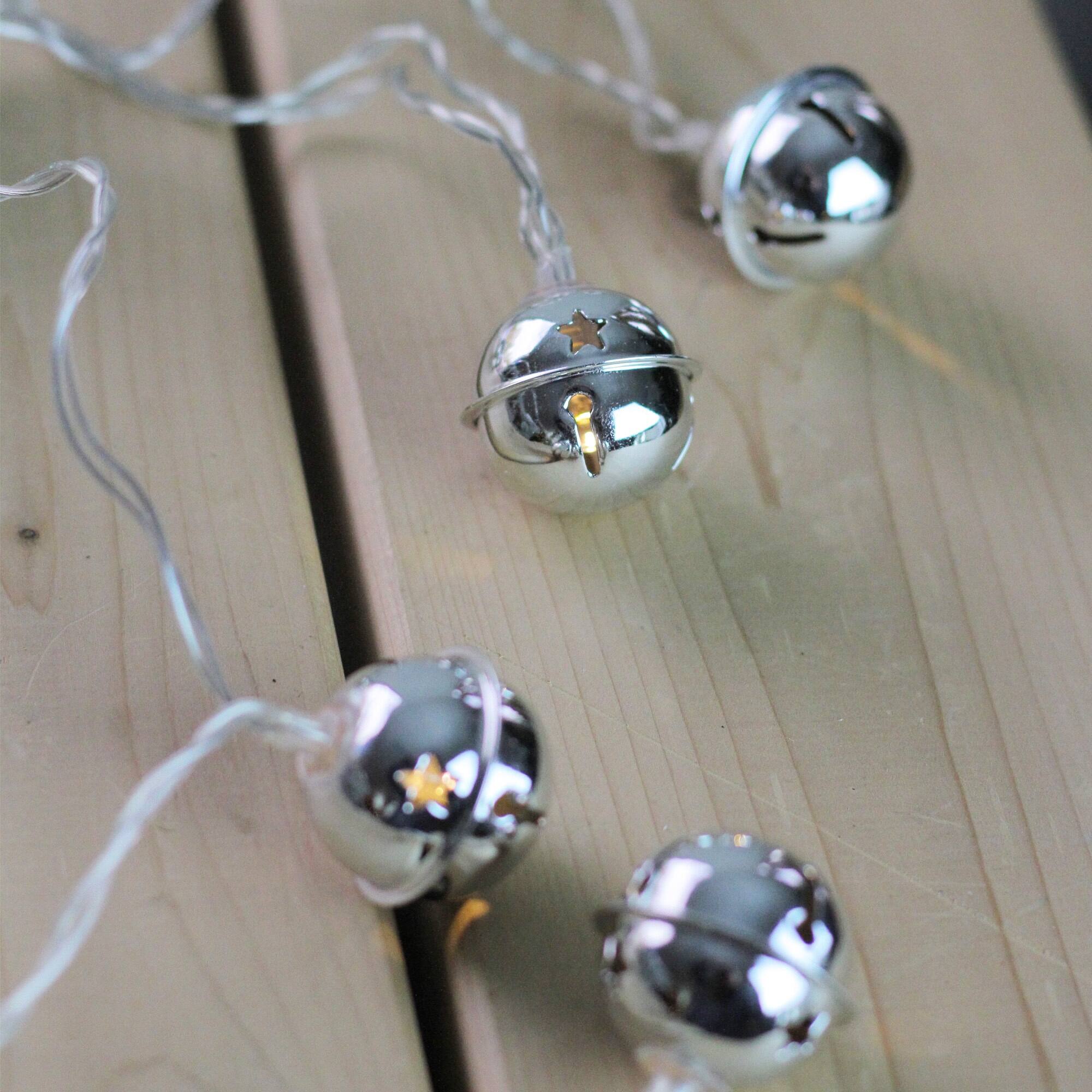 8ct. White LED Jingle Bell Novelty String Lights