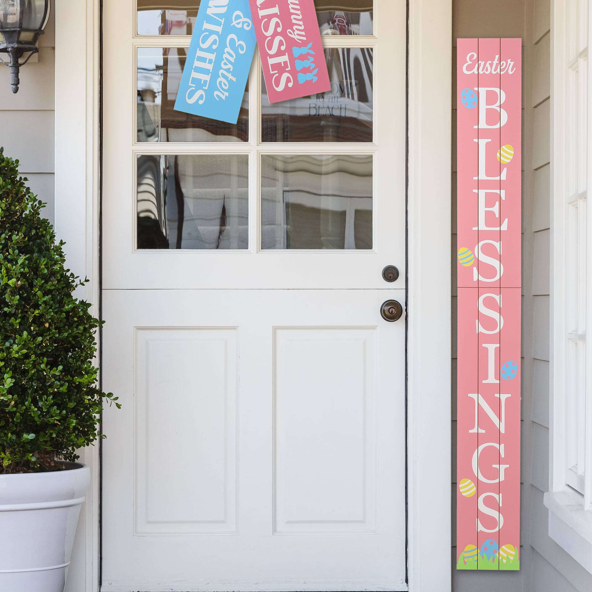 Glitzhome® 60'' Easter Blessings Wooden Porch Sign