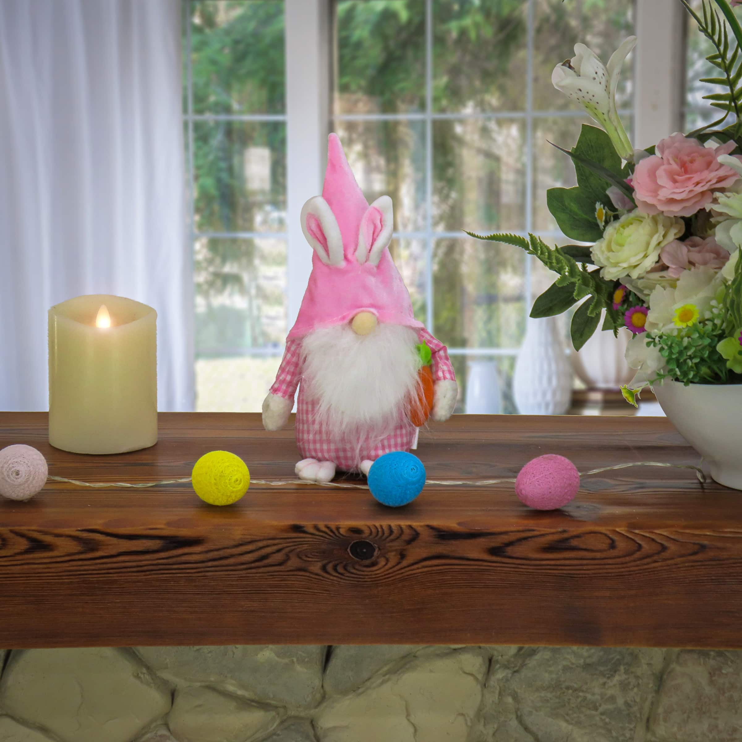 11&#x27;&#x27; Pink Easter Bunny Gnome D&#xE9;cor