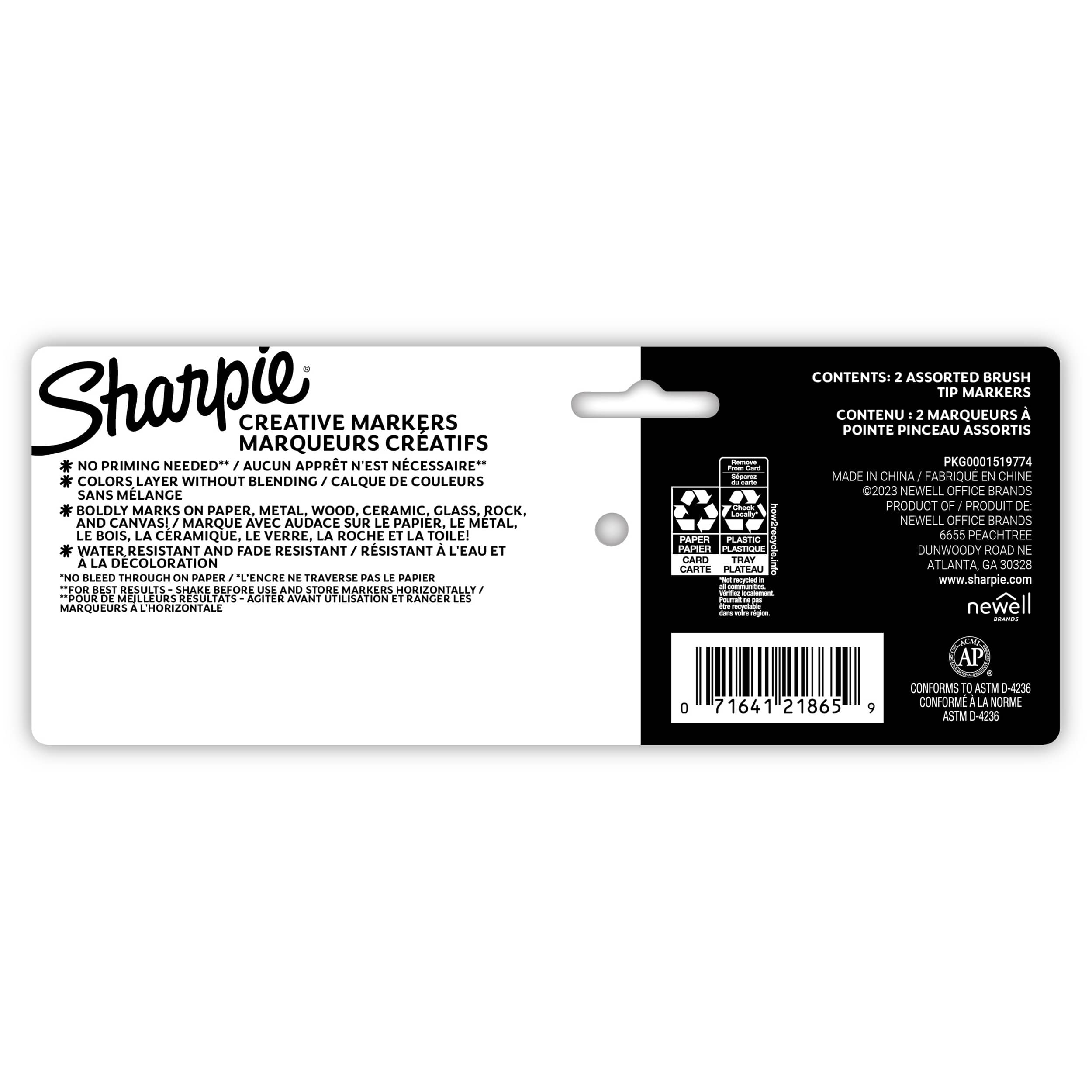 Sharpie&#xAE; Black &#x26; White Brush Tip Creative Markers