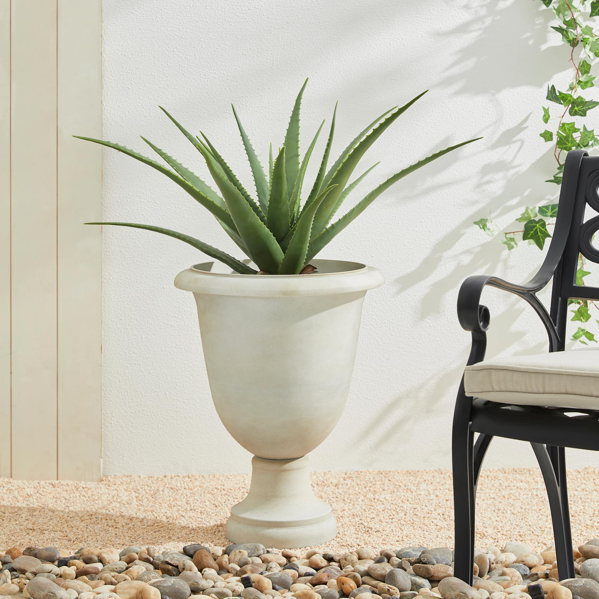 Glitzhome&#xAE; 21.5&#x22; Eco-Friendly Oversized Faux Terrazzo Goblet Planters, 2ct.