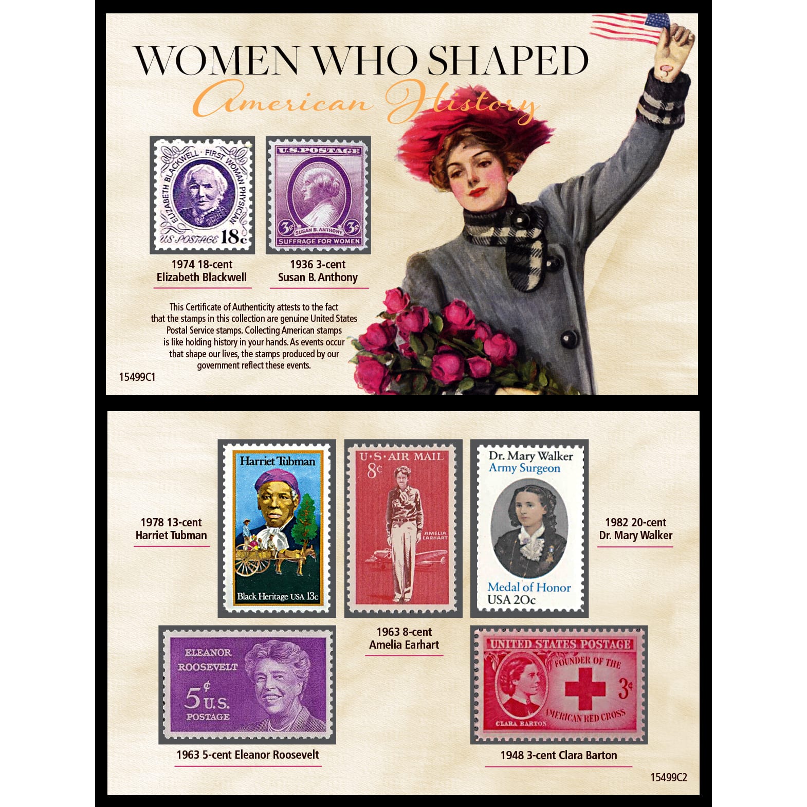 Women Who Shaped American History Postage Stamp Collection