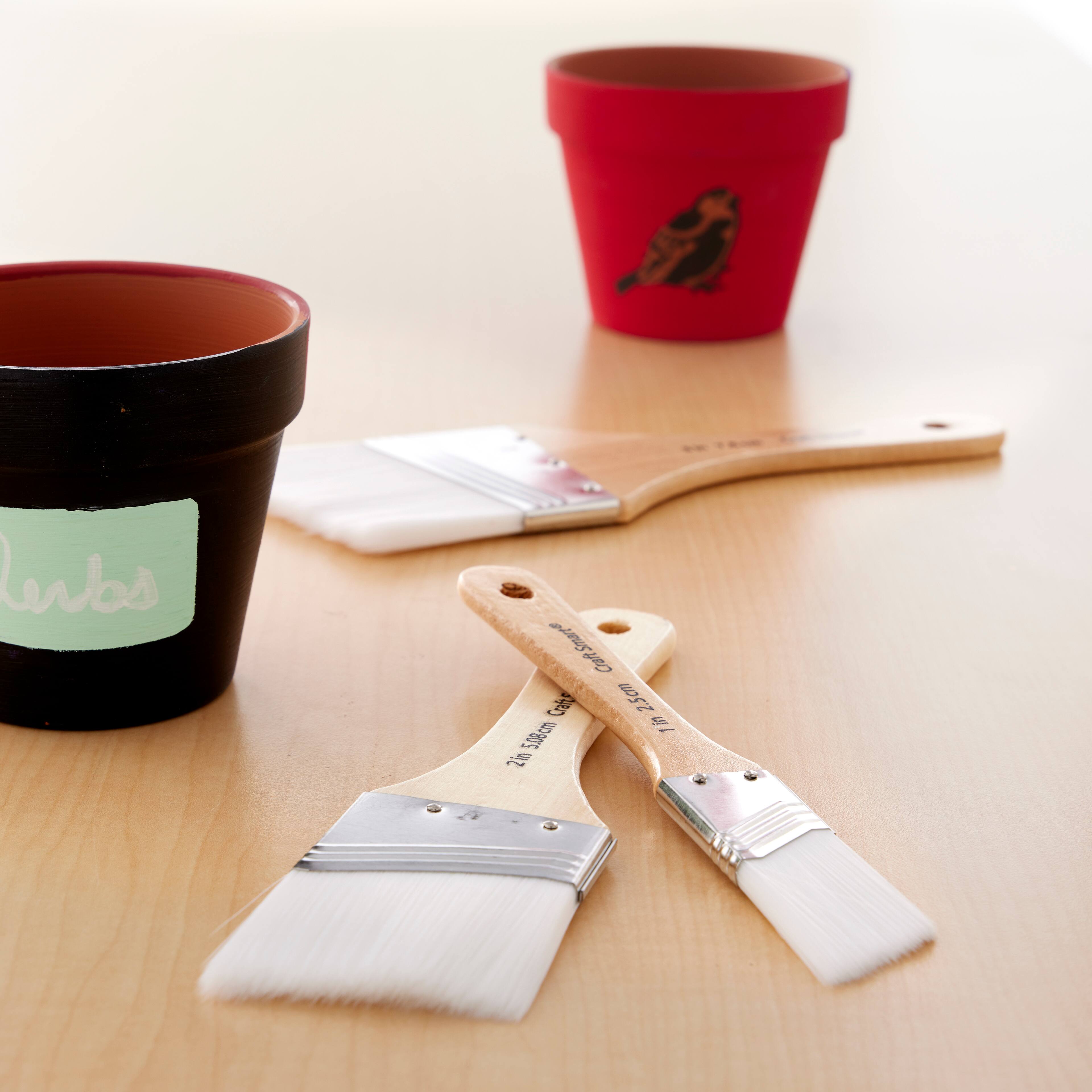 12 Packs: 3 ct. (36 total) White Taklon Angular Brush Set by Craft Smart®