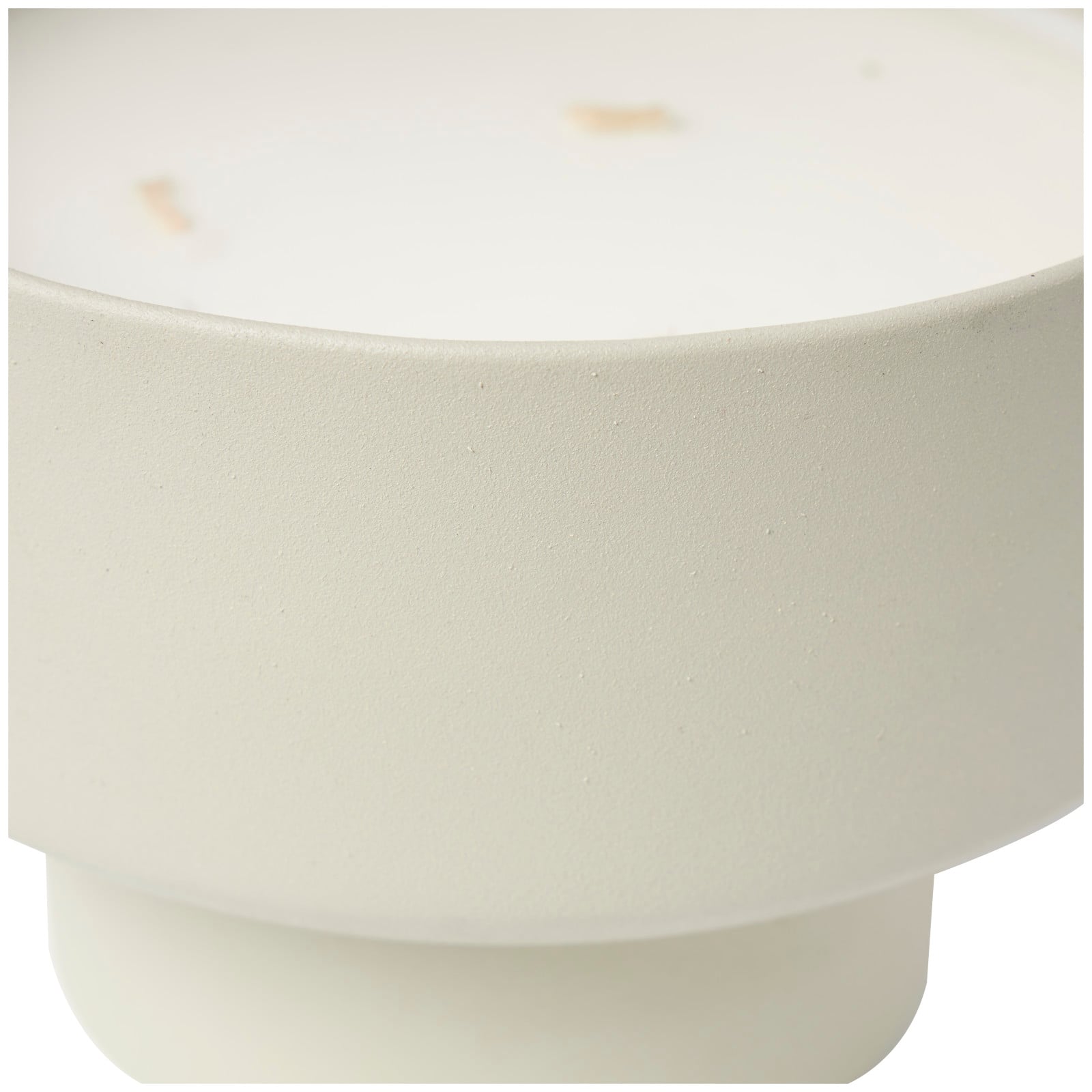 White Wax White Sage Scented Candle with Elevated Matte Light Gray Container