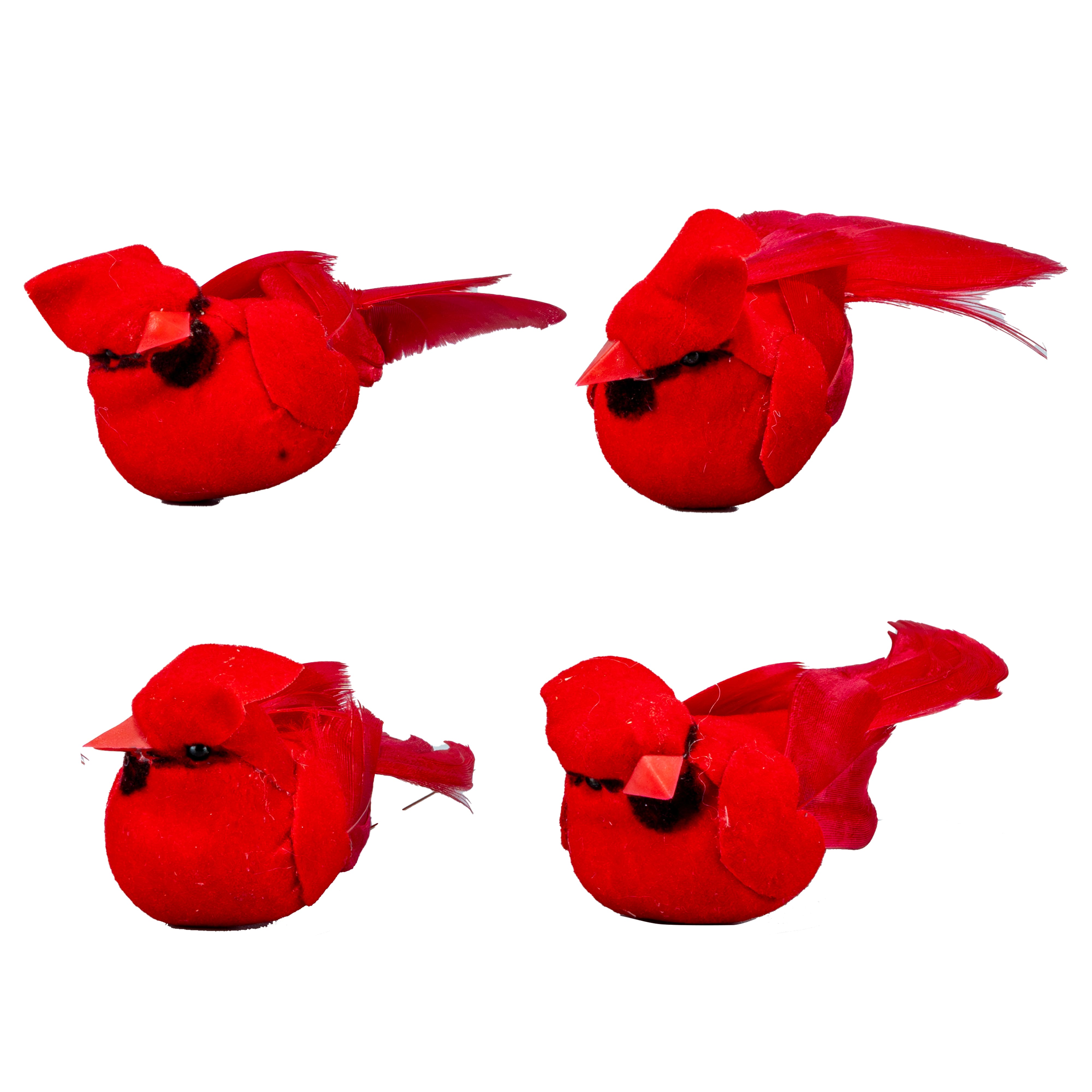 Small Red Felt &#x26; Feather Cardinals, 4ct. by Ashland&#xAE;