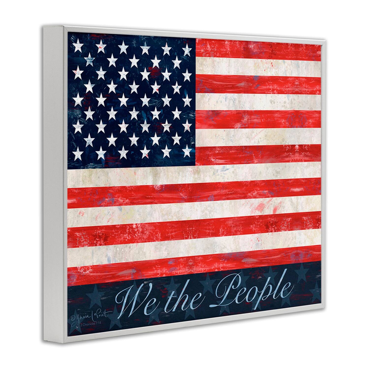 Stupell Industries We The People Flag Framed Giclee Art