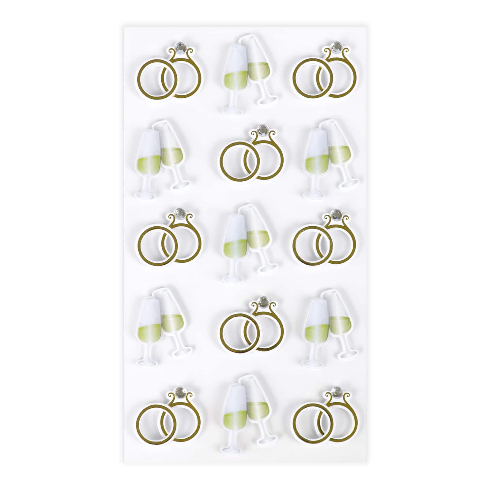 12 Pack: Ring & Glasses Stickers Stickers by Recollections™