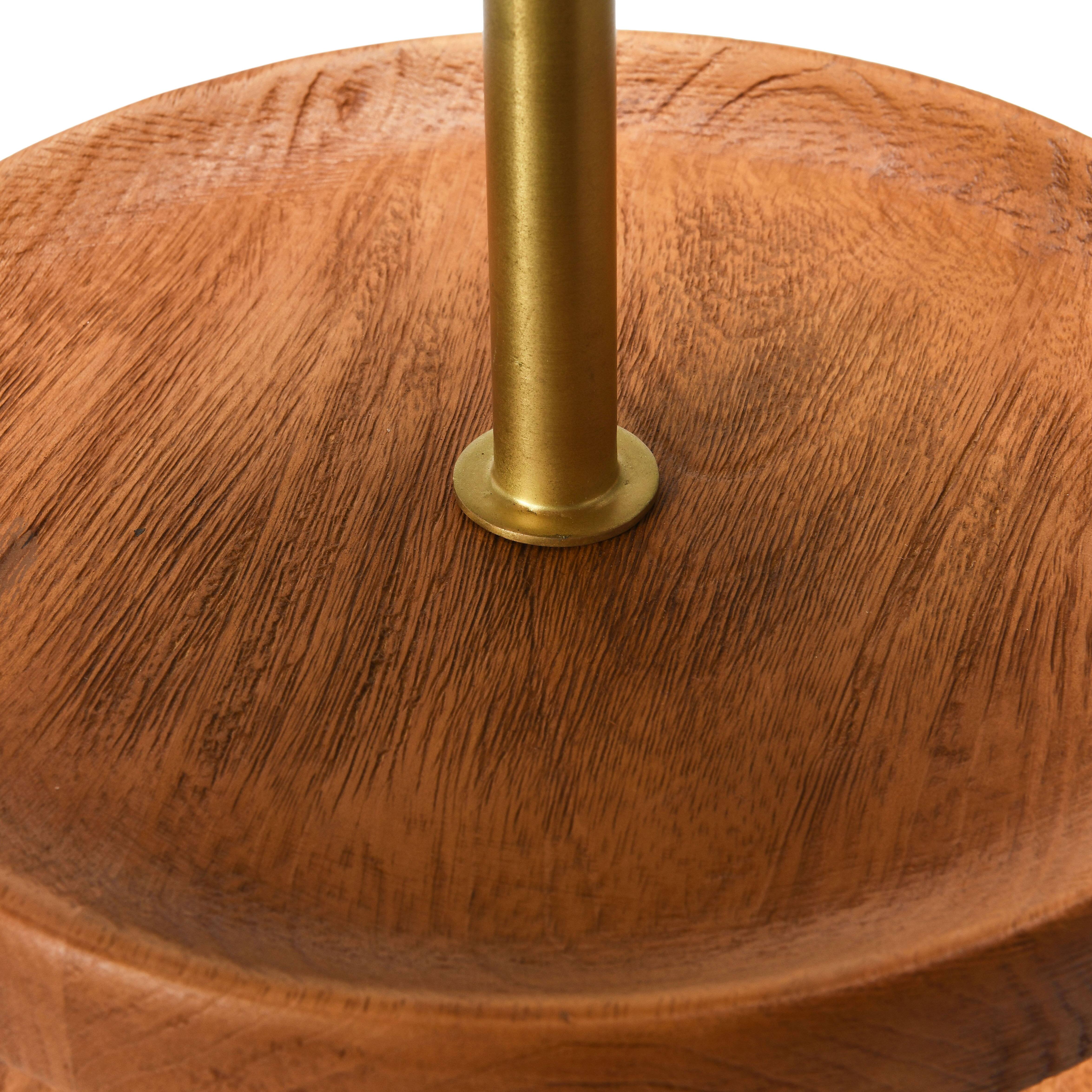 Hello Honey&#xAE; 21.5&#x22; Natural &#x26; Gold Elegant Modern 3-Tiered Tray