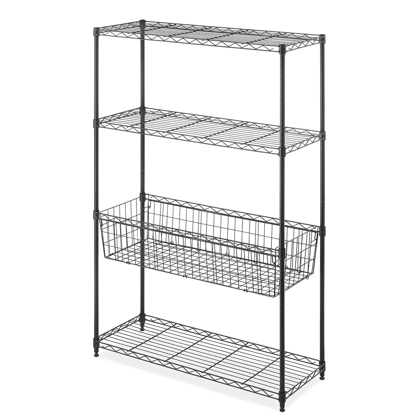 4 Tier Multi Purpose Wire Storage Rack in Chrome - Wire Shelf Additions