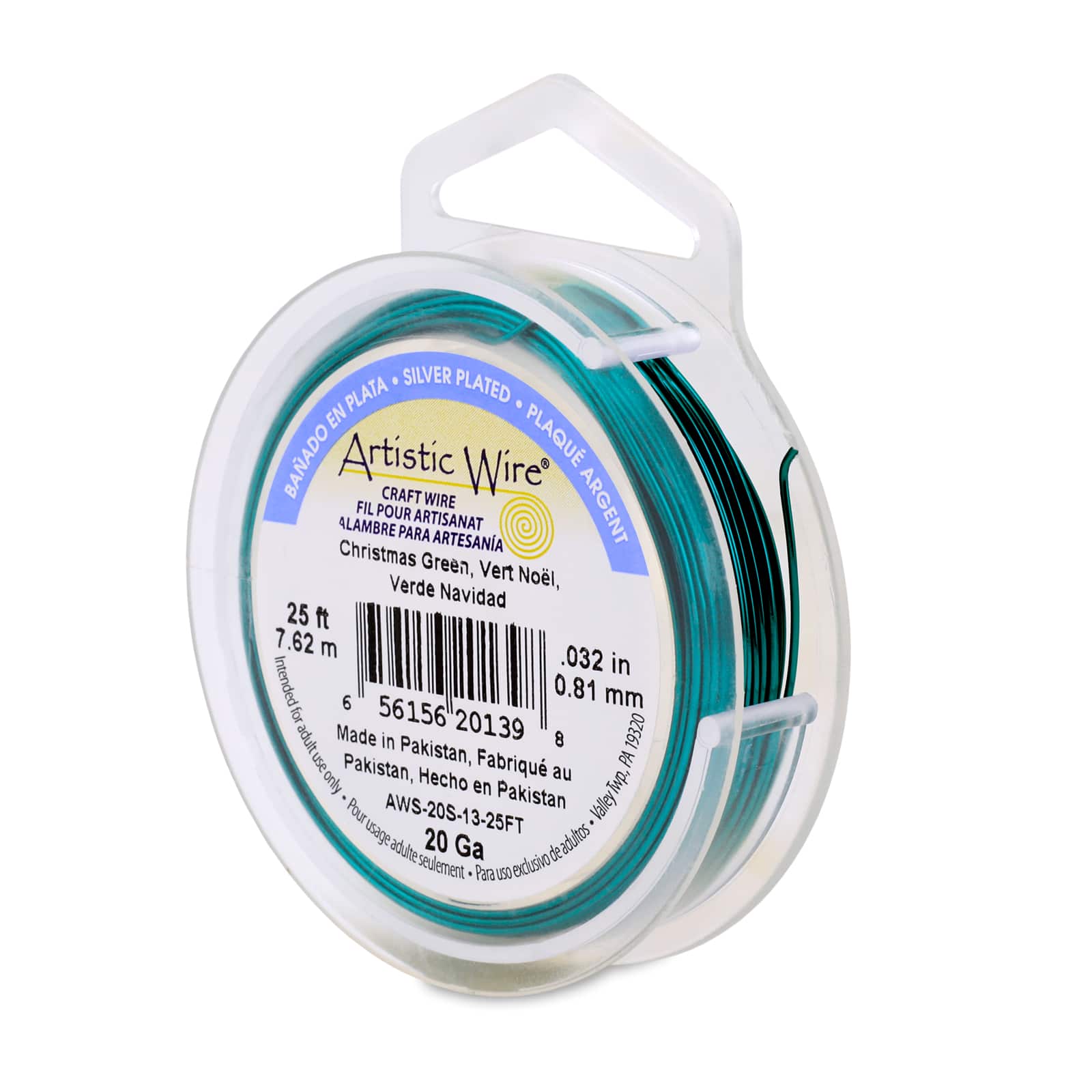 Artistic Wire® 20 Gauge Silver Plated Tarnish Resistant Colored Copper Craft Wire, 25ft.