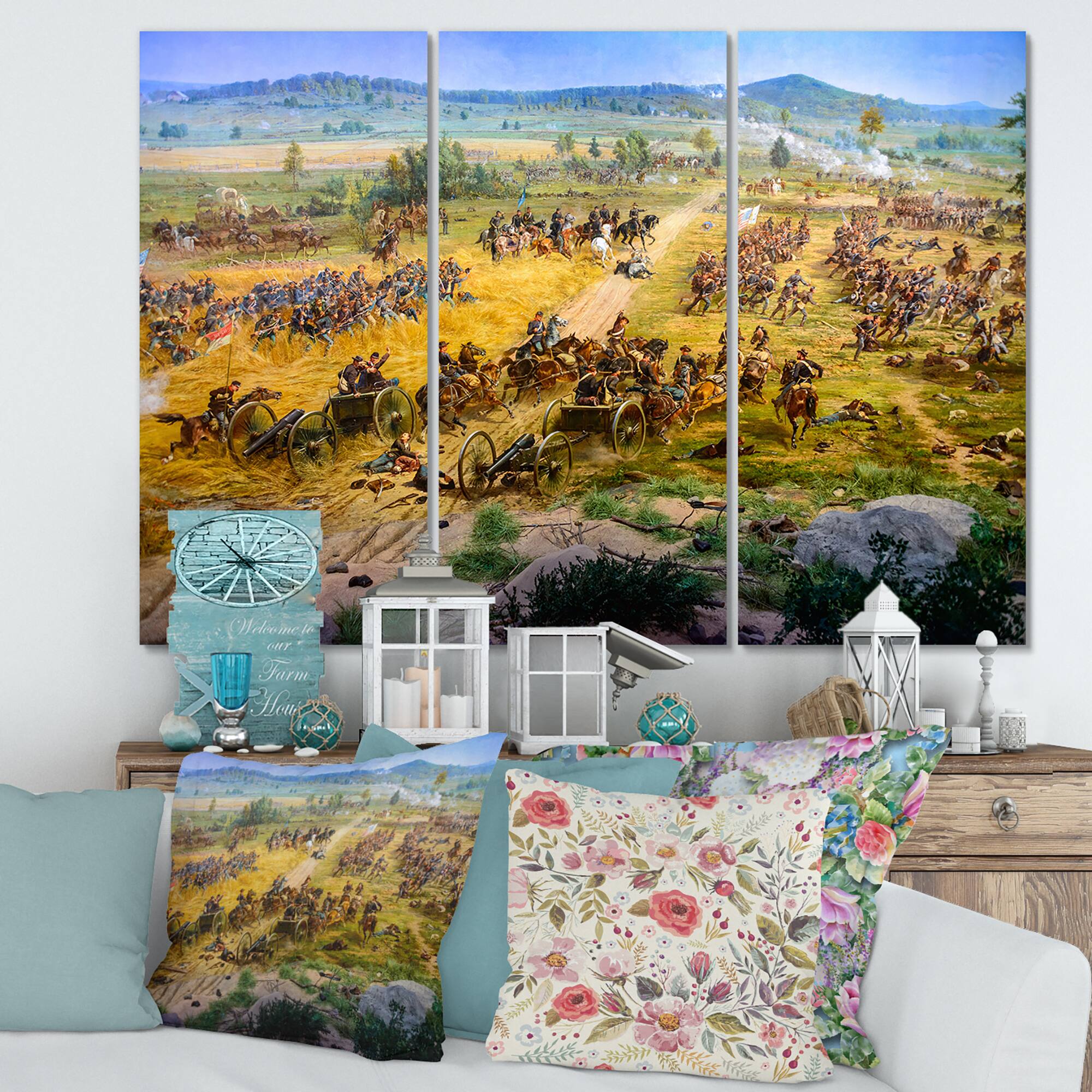 Designart - Gettysburg National Military Park - Vintage Canvas Wall Art Print