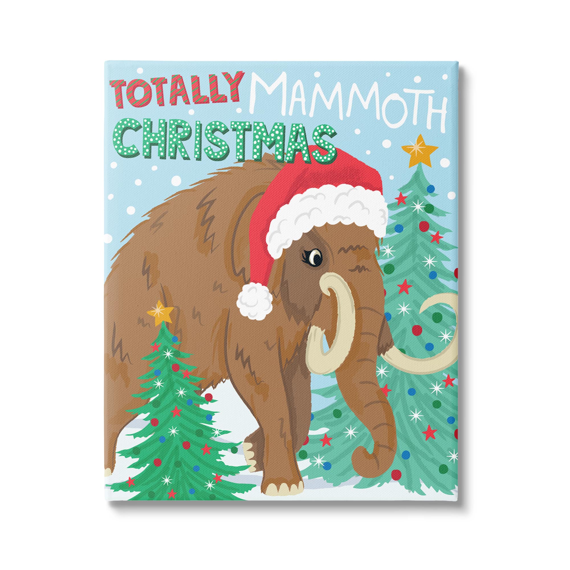 Stupell Industries Totally Mammoth Christmas Scene Canvas Wall Art