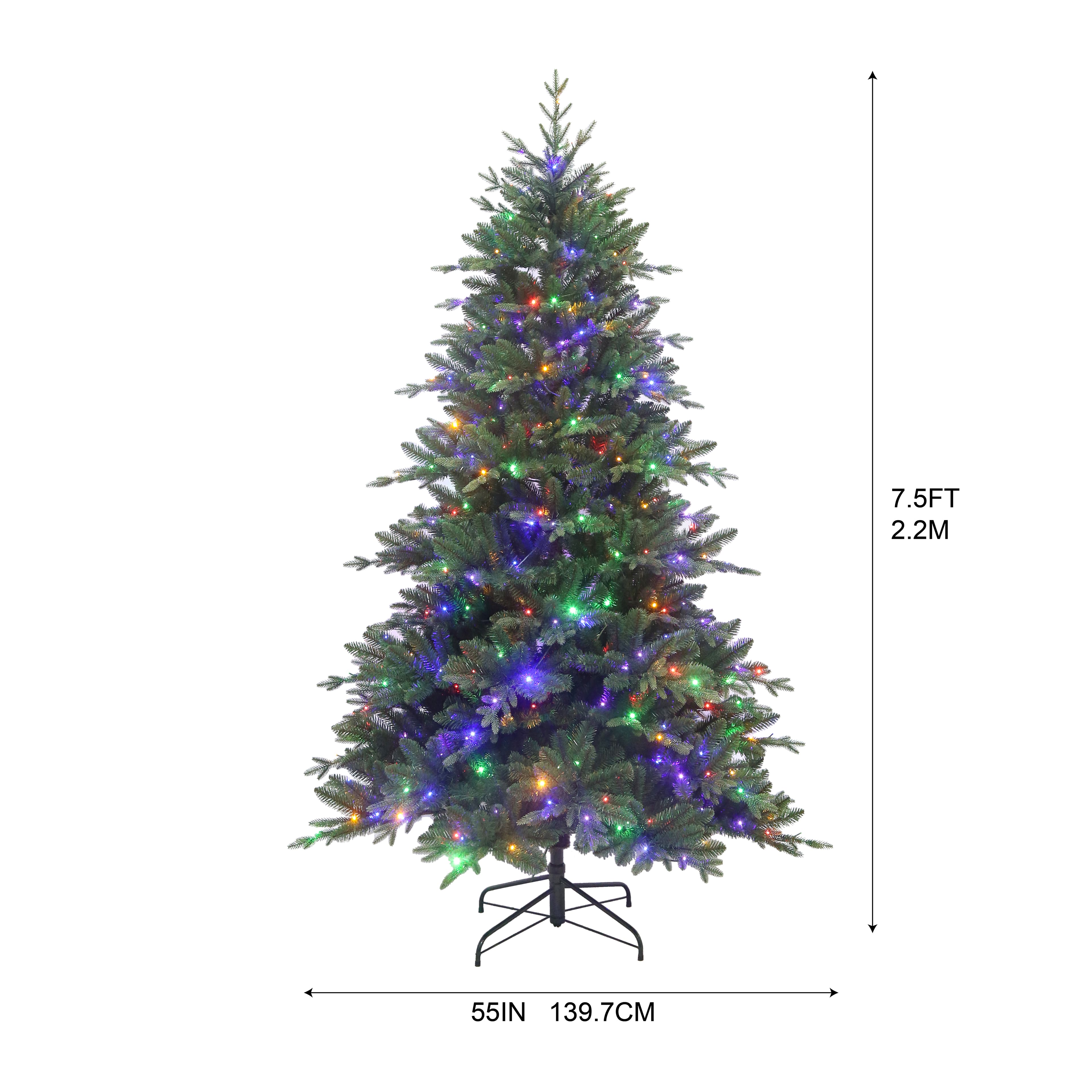 7.5ft. Pre-Lit Windsor Spruce Artificial Christmas Tree, Color Changing LED Lights by Ashland&#xAE;