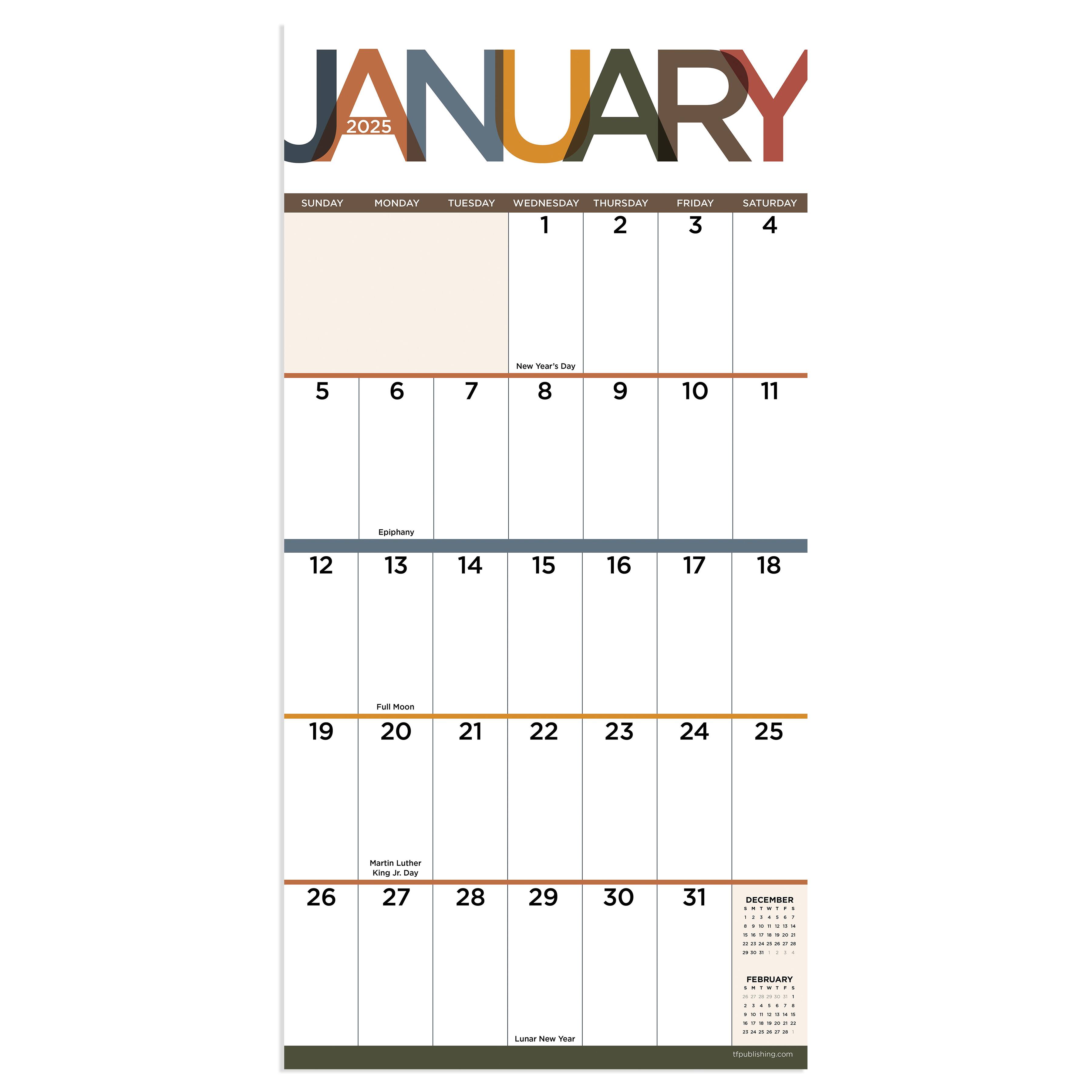 TF Publishing 2025 Big Print Mini Calendar