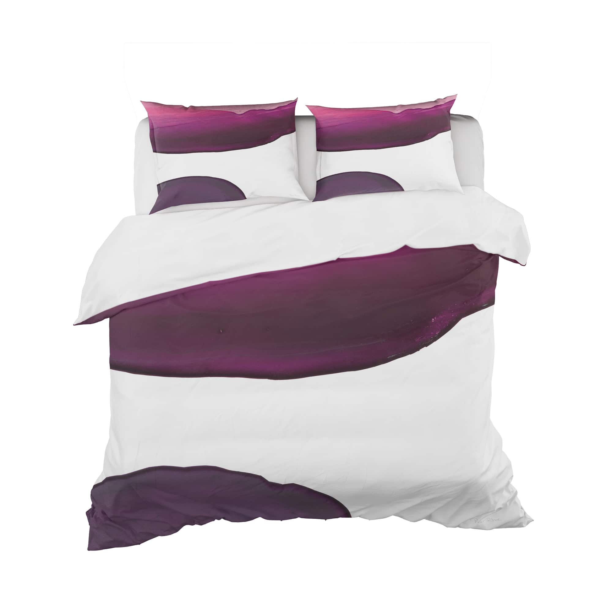 Designart 'Paint of Magenta Stone' Geometric Bedding Set - Duvet Cover & Shams