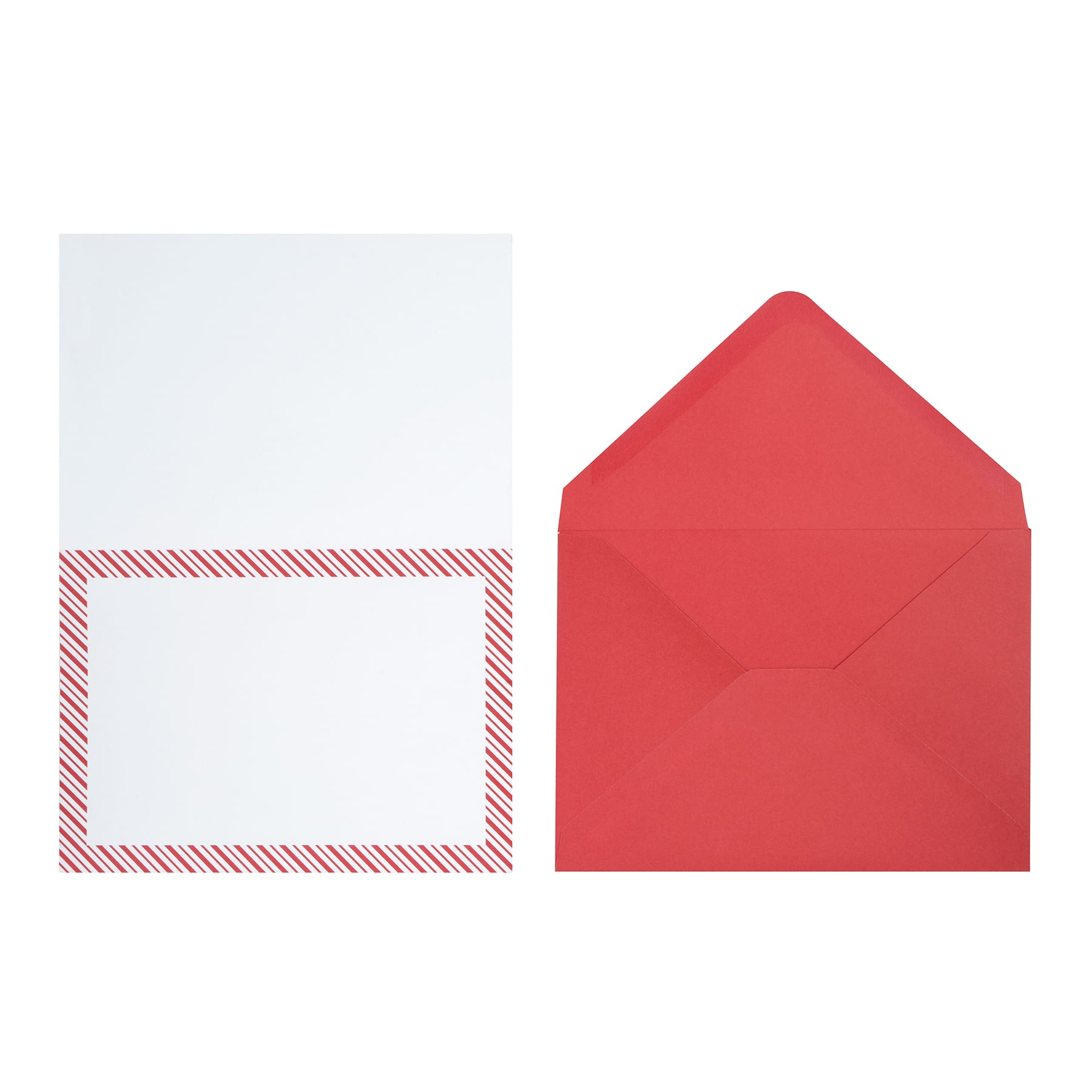 5&#x22; x 7&#x22; Red &#x26; White Slant Stripes Border Cards &#x26; Envelopes, 24ct. by Recollections&#x2122;