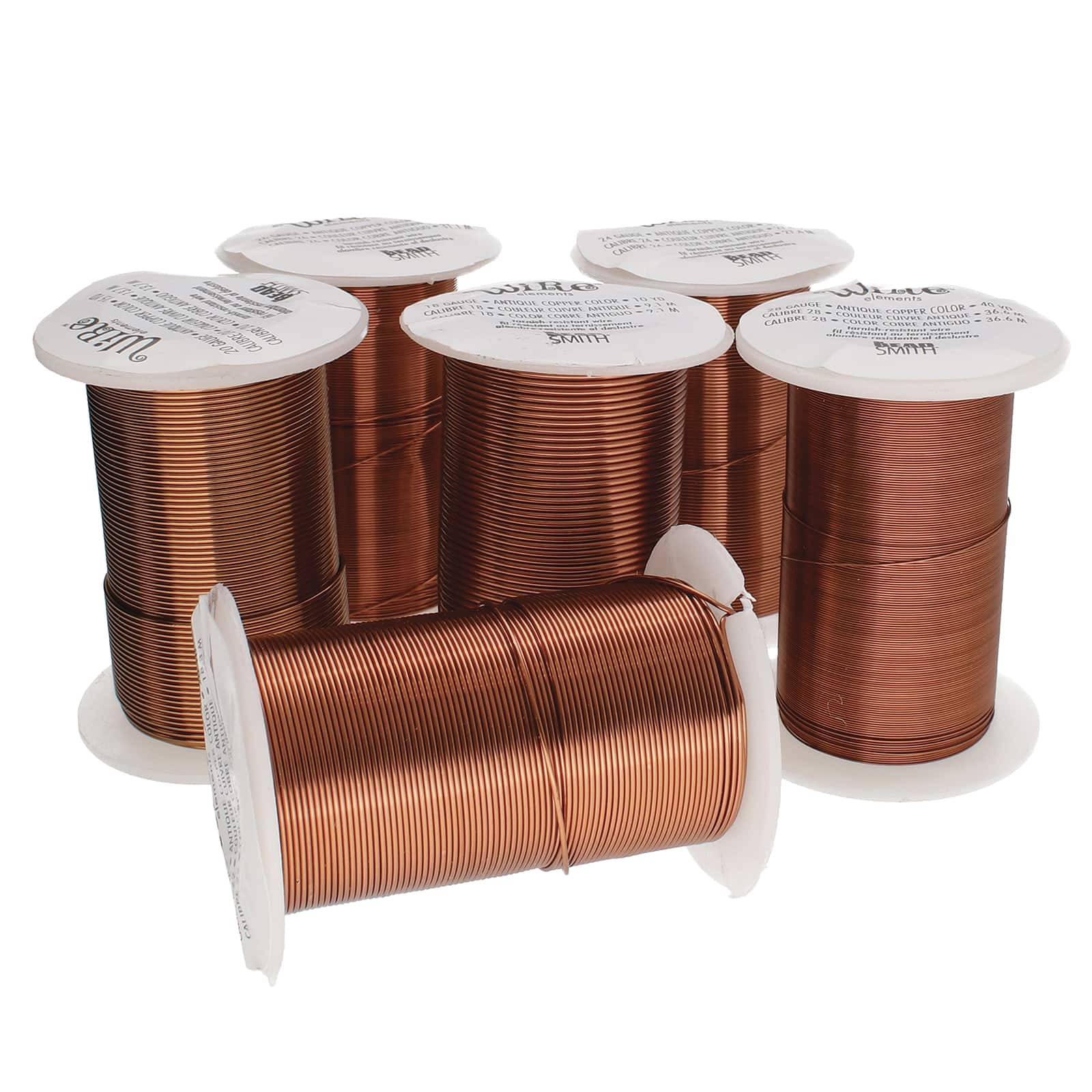 The Beadsmith&#xAE; Wire Elements&#x2122; Tarnish Resistant Medium Temper Assorted Gauge Wire Spools, 12ct.