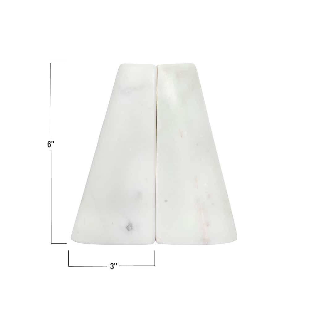 Hello Honey&#xAE; 6&#x22; White Marble Bookends Set