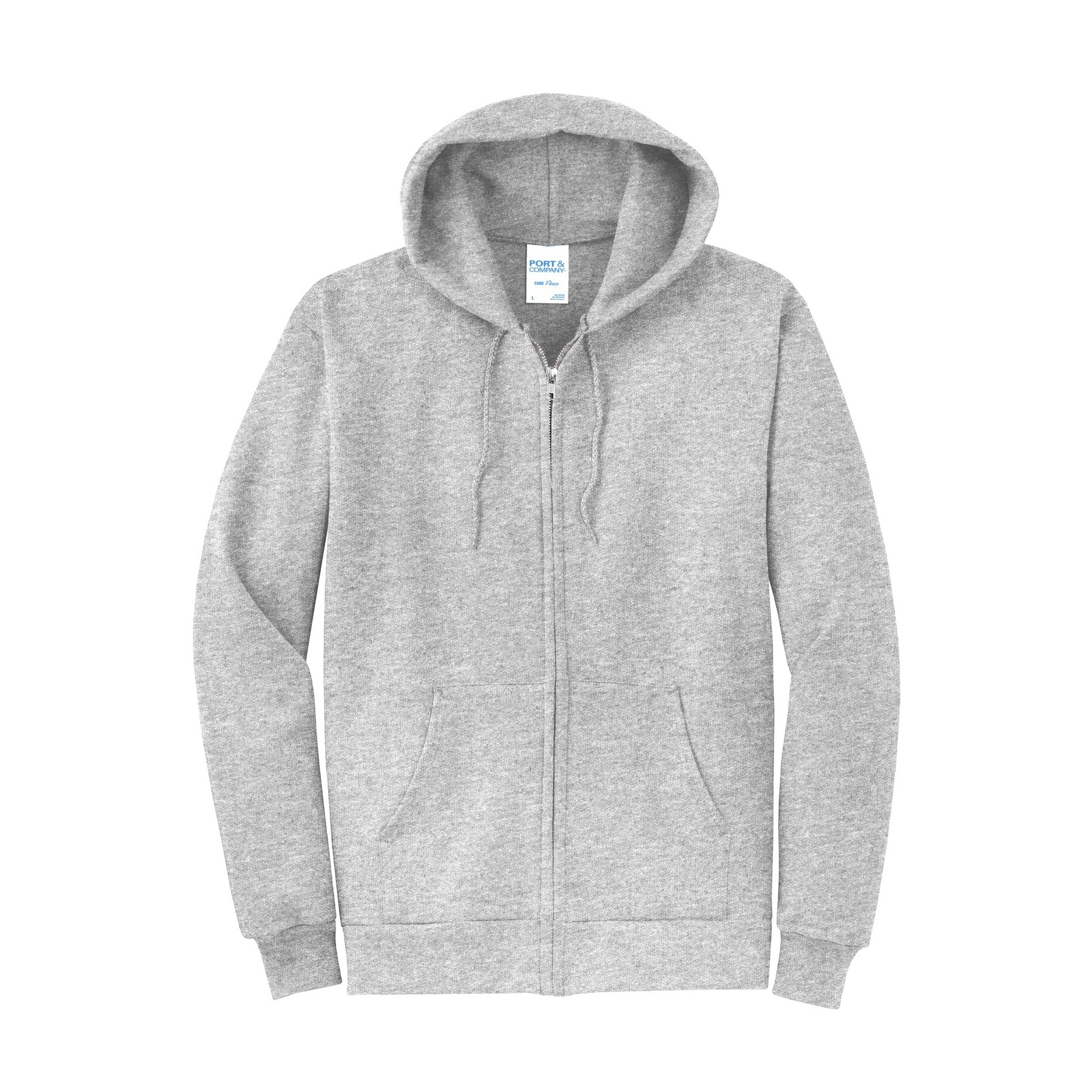 Port & Company® Neutrals Core Fleece Full-Zip Hooded Sweatshirt