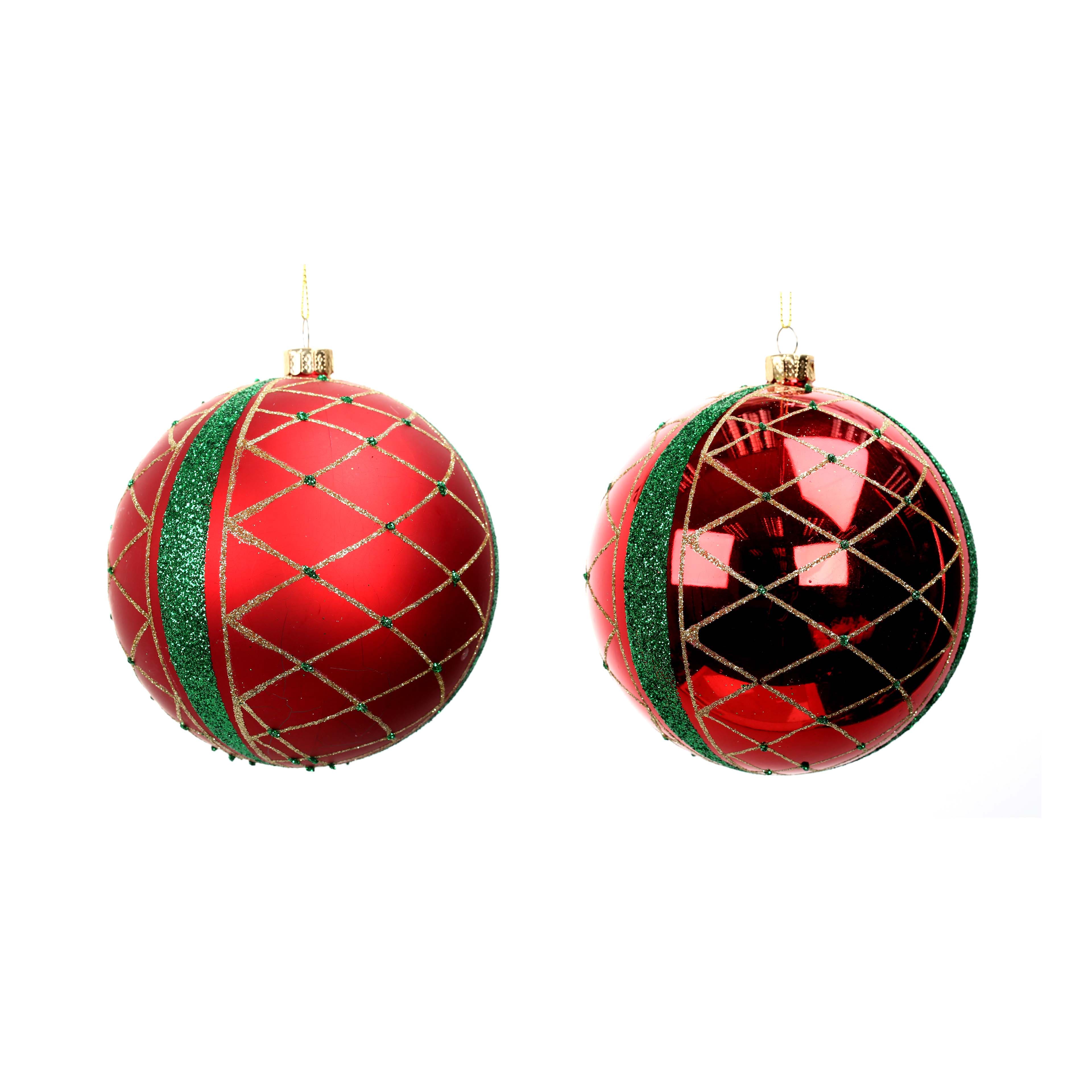 2 Pack 5&#x22; Red Ball Shatterproof Ornaments by Ashland&#xAE;