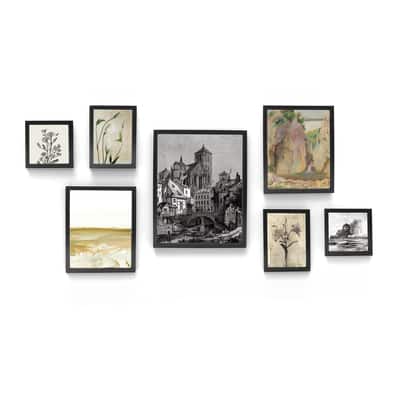 Black 7 Piece 123 Gallery Wall Frame Set by Studio Décor® | Michaels