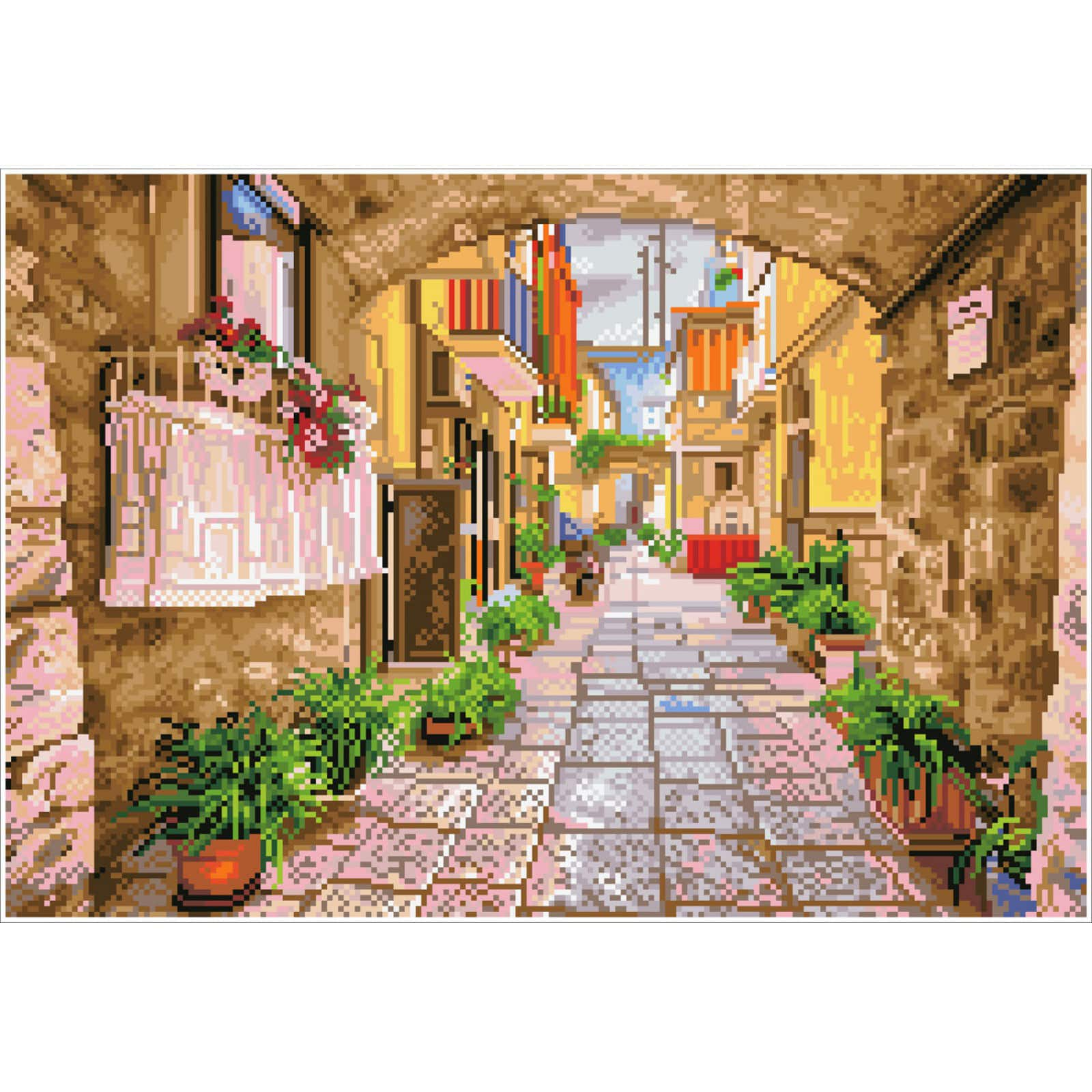 Diamond Dotz&#xAE; Intermediate Rustic Street Pre-Framed Diamond Painting Kit