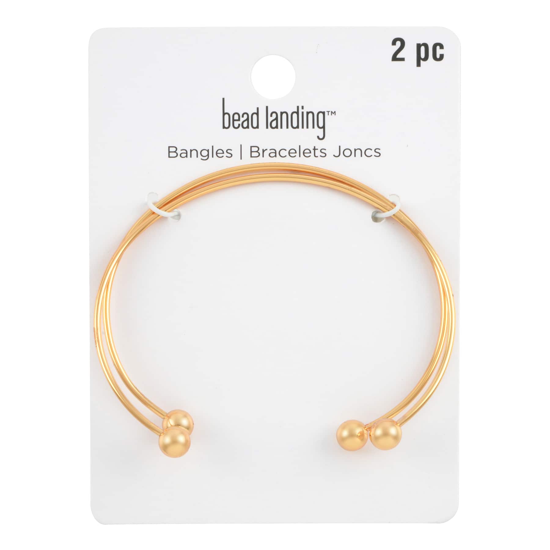 12 Packs: 2 ct. (24 total) 65mm Gold Charm Bangles by Bead Landing™