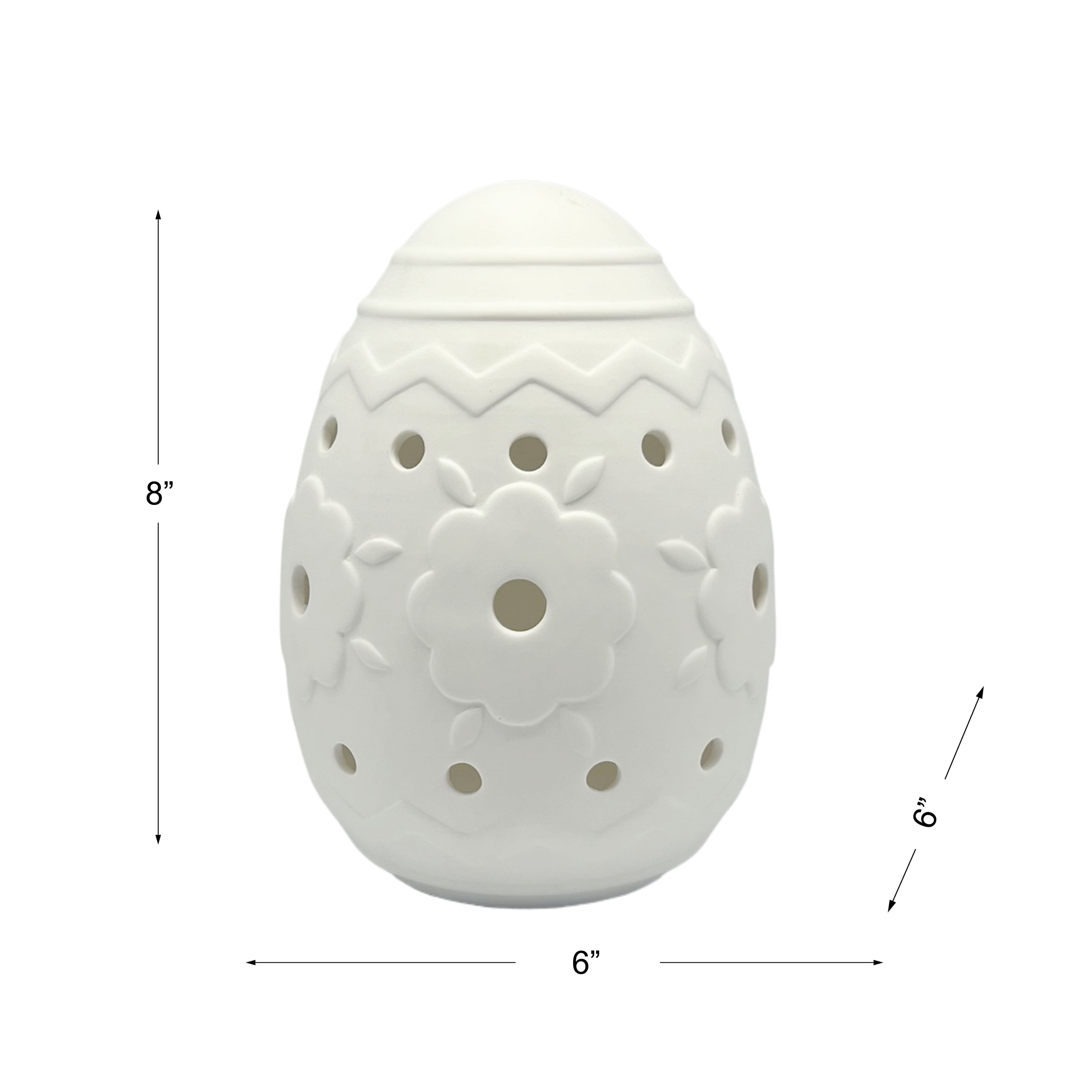 8&#x22; Unfinished Daisy Egg DIY LED Ceramic D&#xE9;cor by Make Market&#xAE;