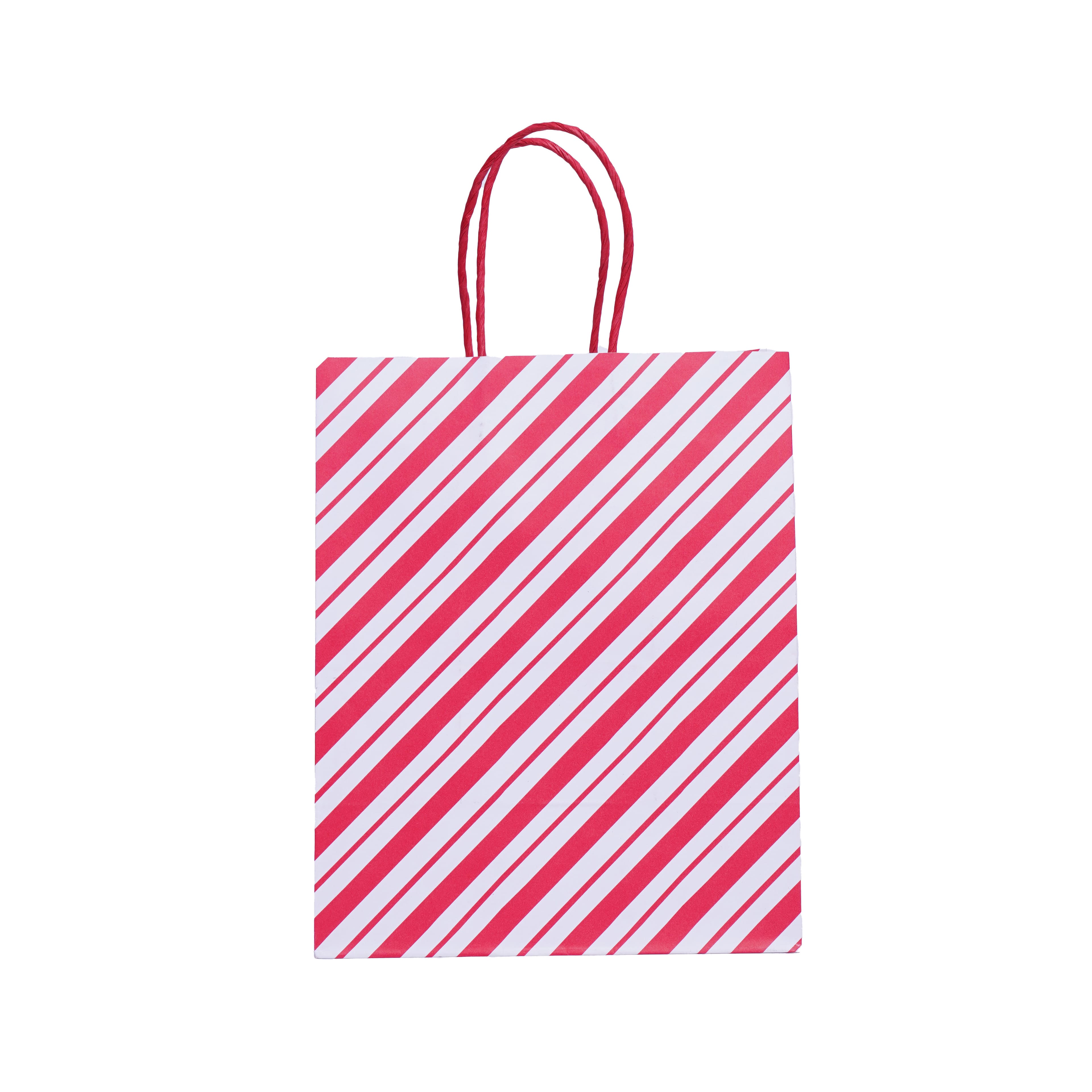 10&#x22; Red &#x26; White Candy Stripe Gift Bags, 5ct. by Celebrate It&#x2122;