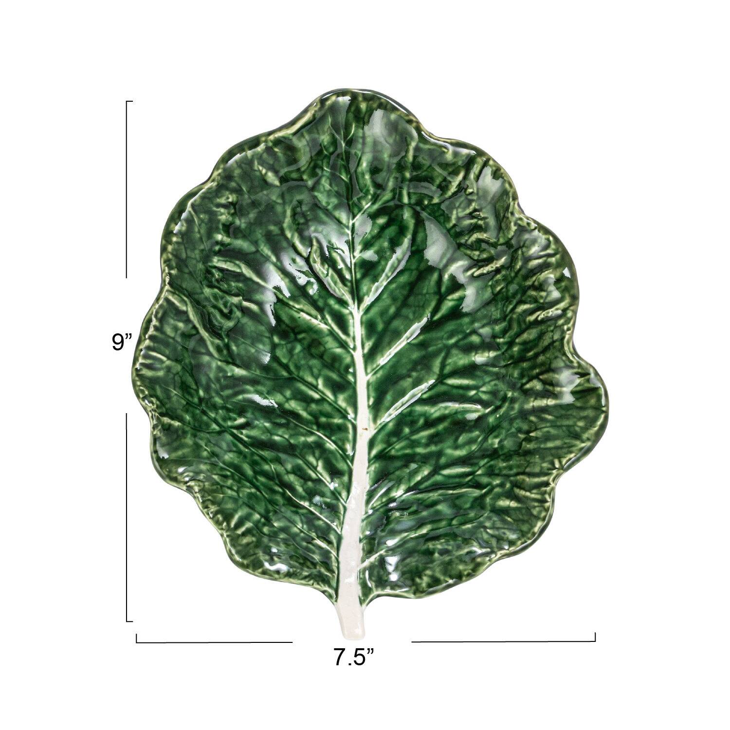 Hello Honey&#xAE; 9&#x22; Green Hand-Painted Embossed Stoneware Cabbage Bowls, 4ct.