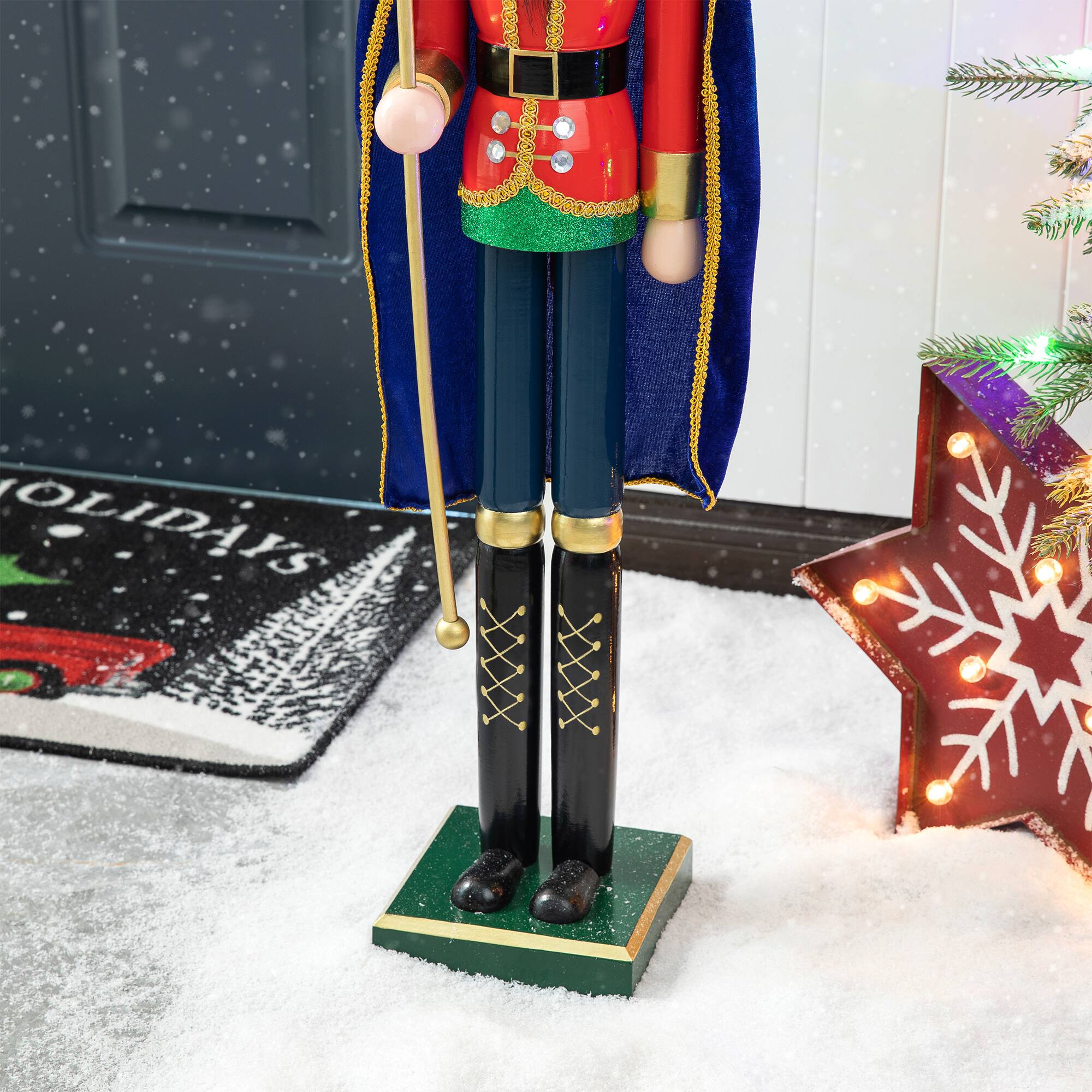 Glitzhome® 3ft. Wooden Christmas King Nutcracker