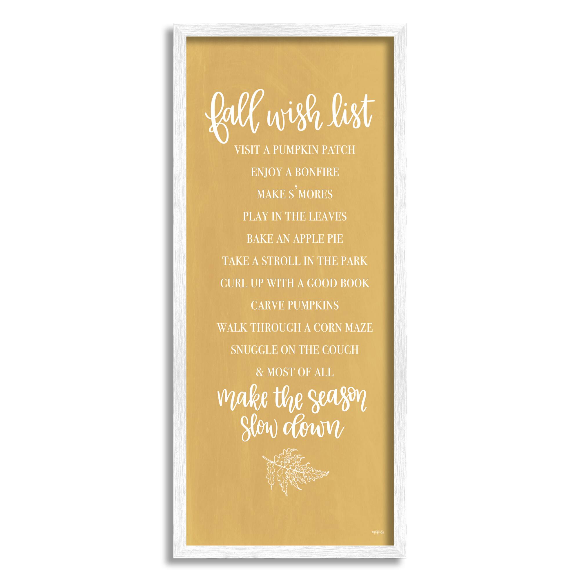 Stupell Industries Tan Fall Wish List Framed Giclee Art