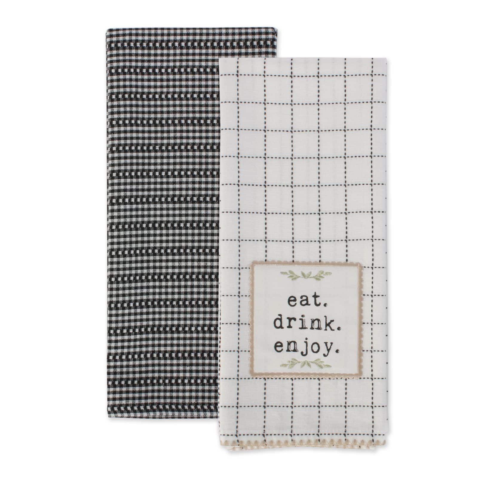 DII® Eat, Drink & Enjoy Kitchen Towels, Potholder & Mitt Set