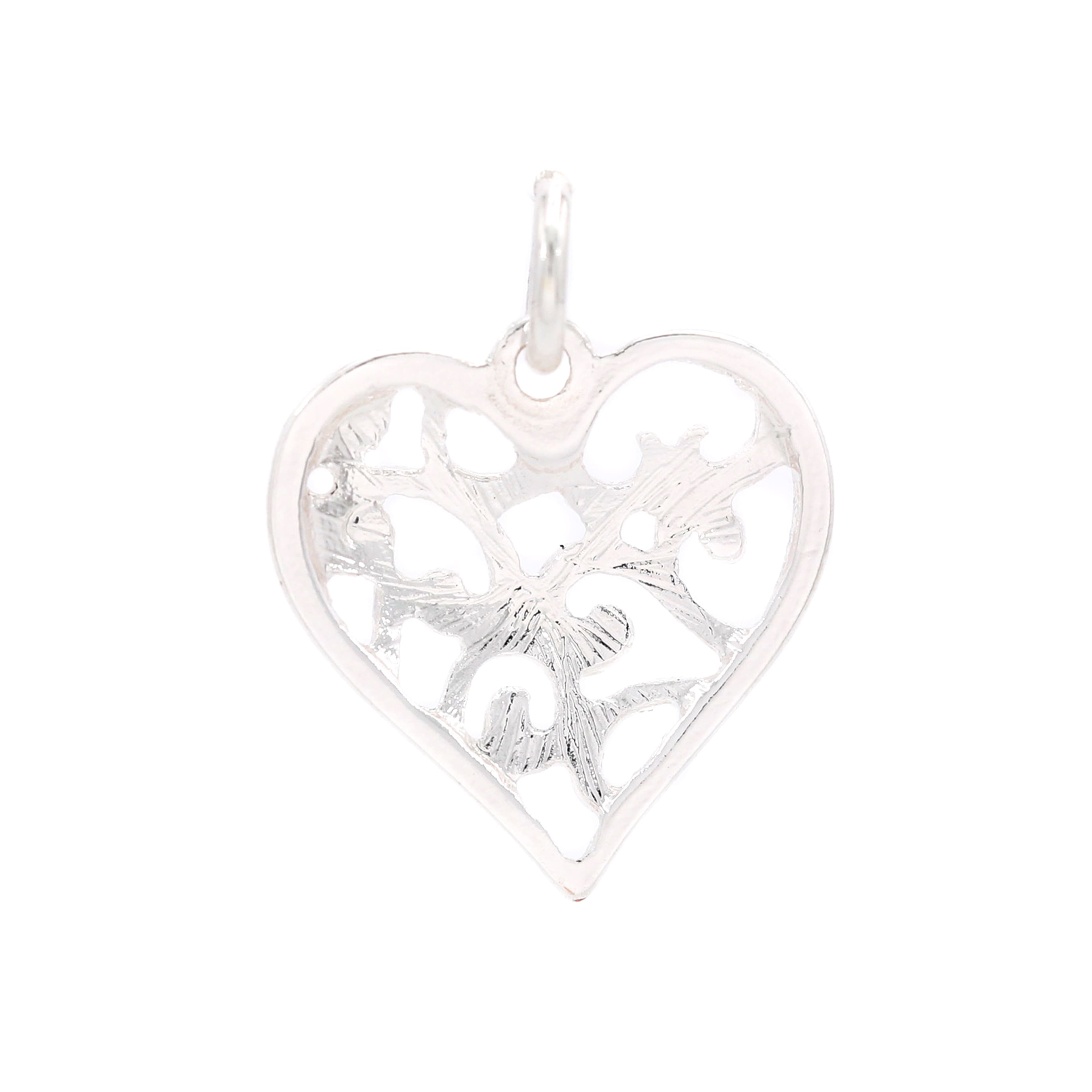 Silver Plated Heart Scroll Charm by Bead Landing&#x2122;