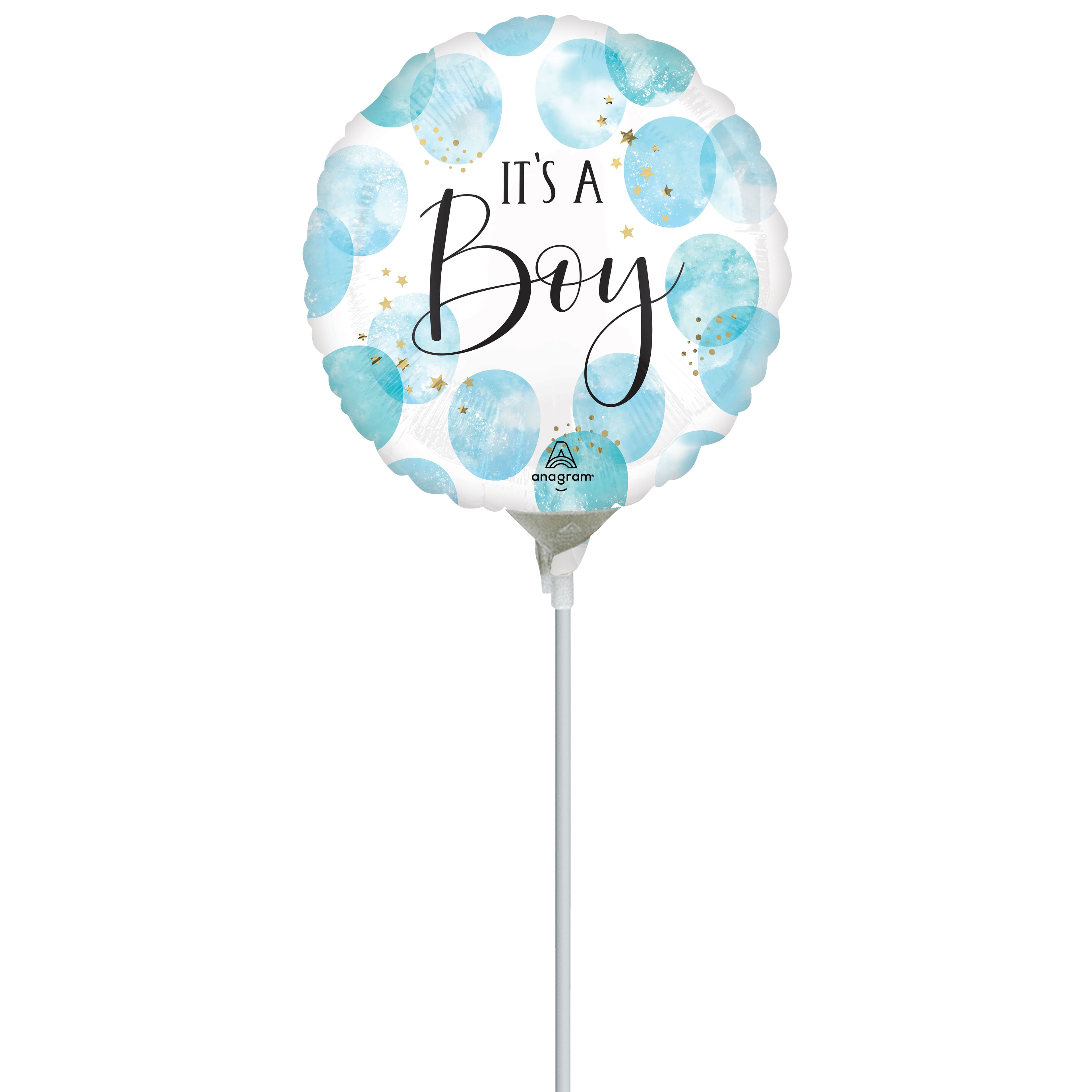 9&#x22; It&#x27;s a Boy Foil Balloon Stick