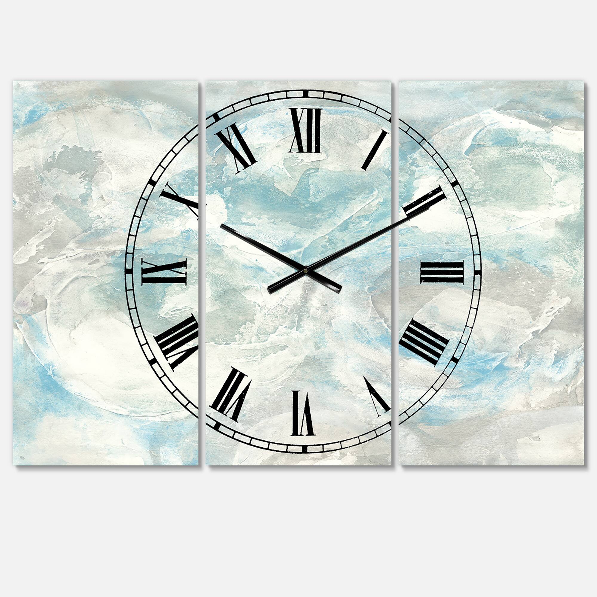 Designart Pale Blue Shade III Multipanel Wall Clock