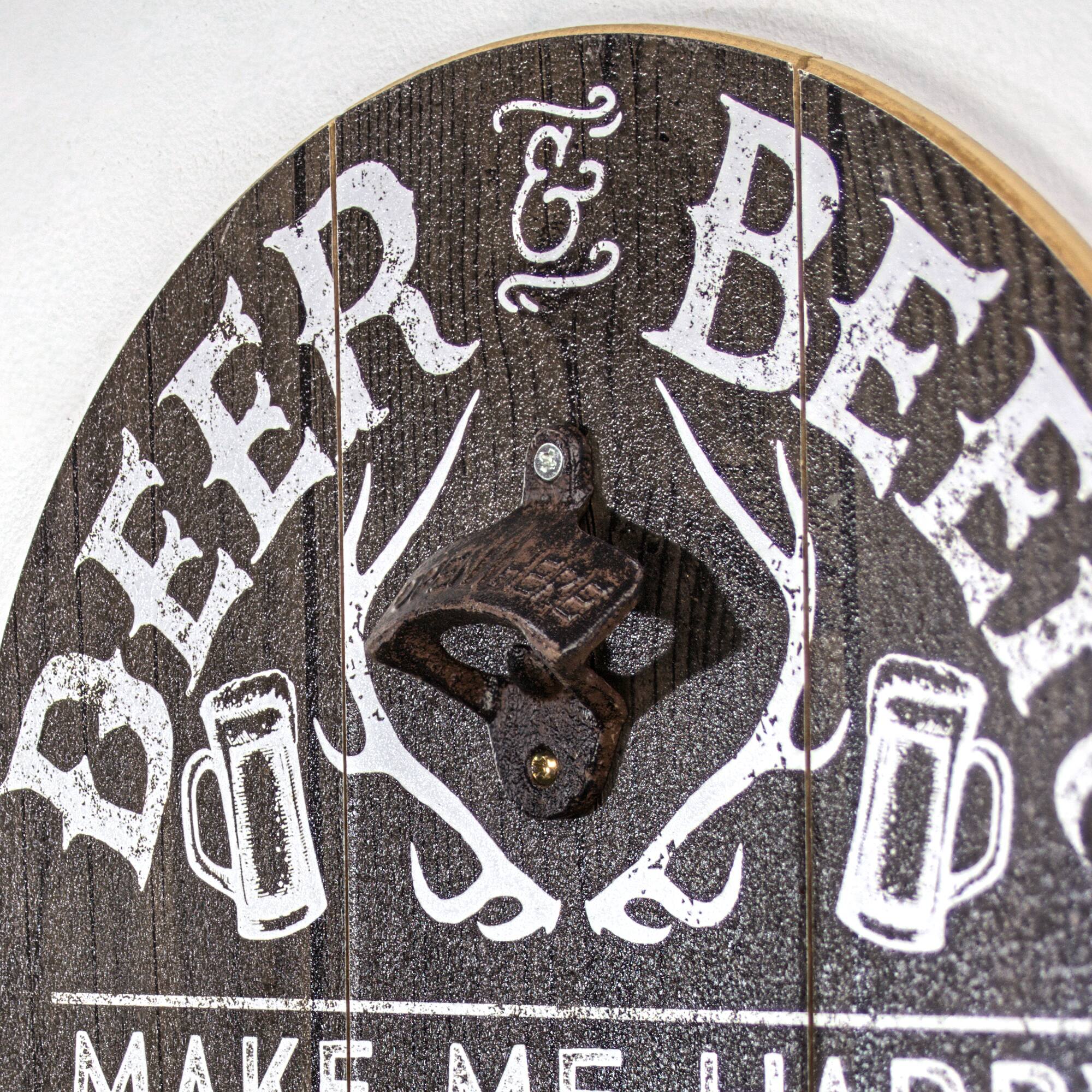 Deer & Beer Bottle Opener & Cap Catcher Wall Décor