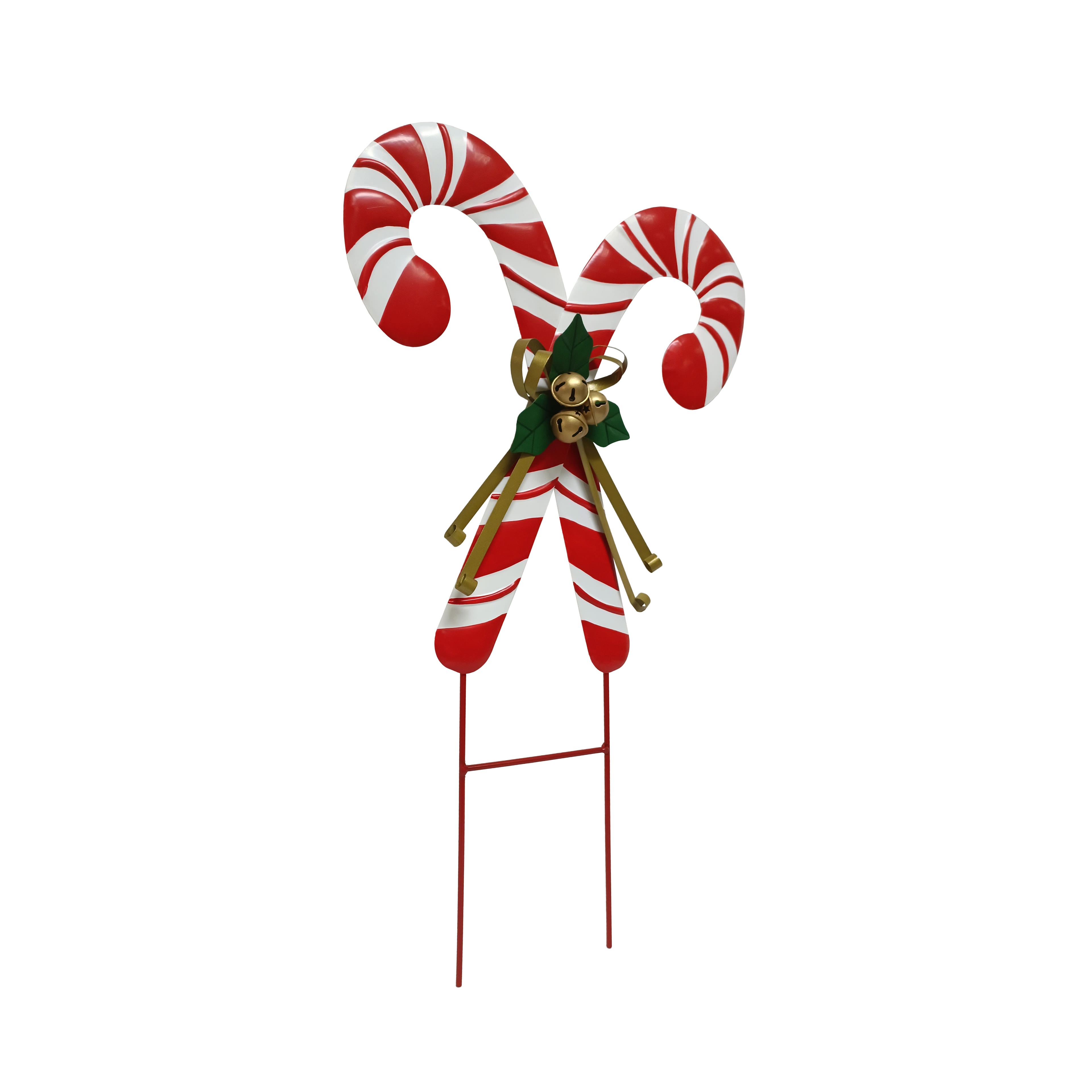 23.8&#x22; Candy Cane with Bells Metal Yardstake by Ashland&#xAE;