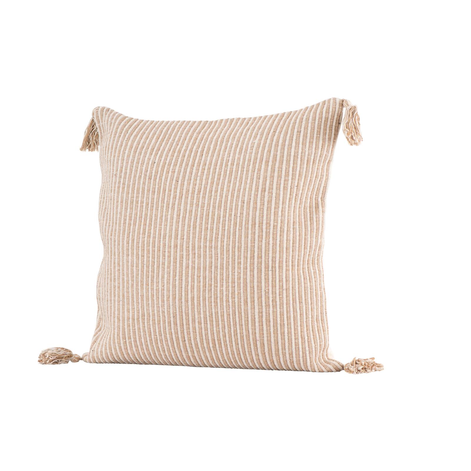 Hello Honey® Brown & Black Striped Cotton Woven Pillow with Tassels Set, 2ct.