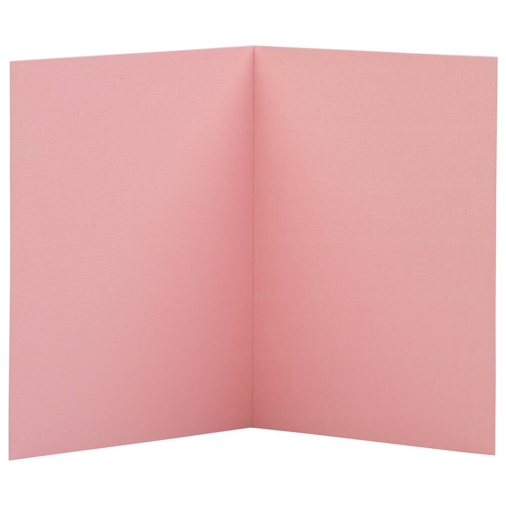 JAM Paper 4.375" x 5.438" Baby Pink Pastel Base Blank Foldover Cards, 500ct.