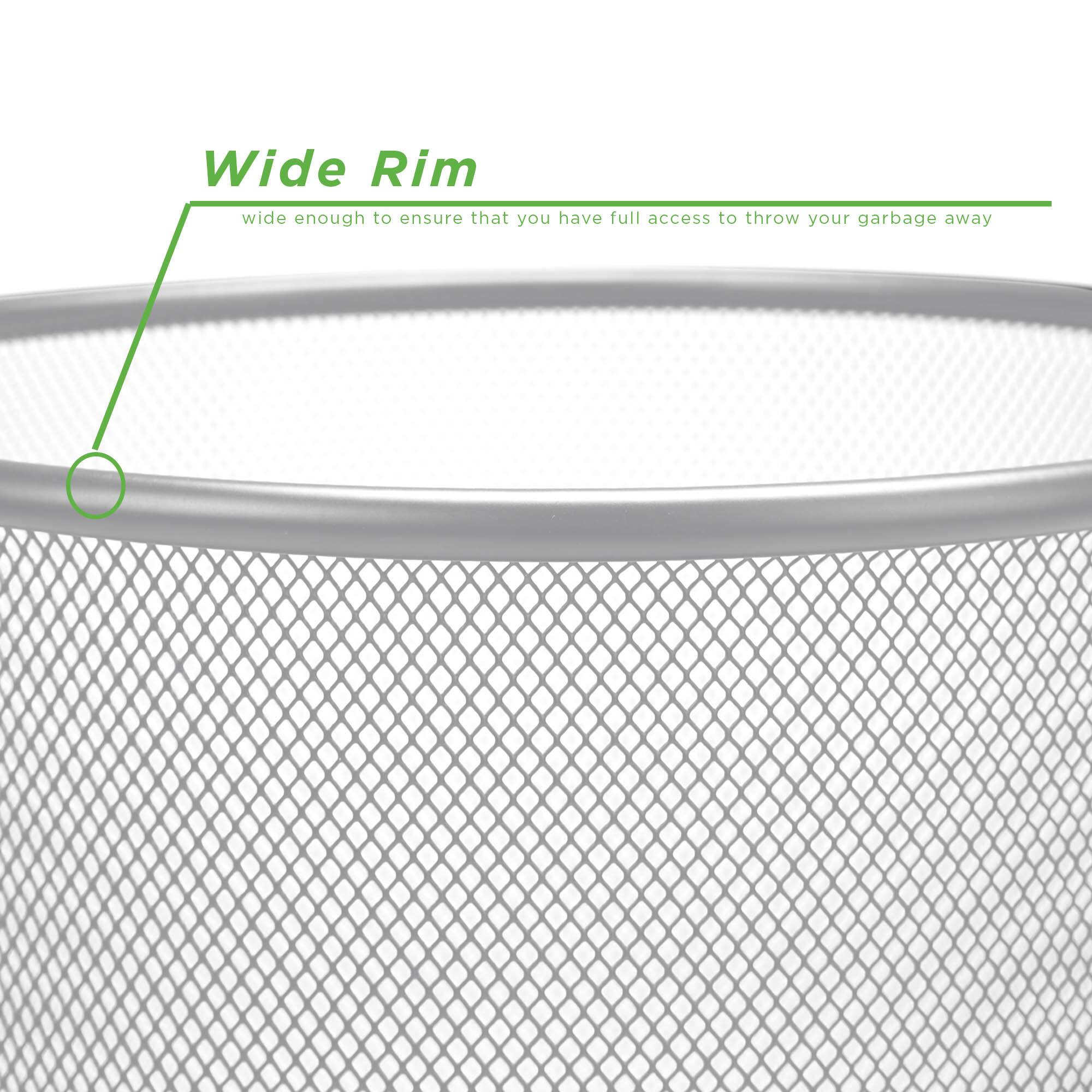 Mind Reader Garbage Round Metal Mesh Waste Basket Recycling Bin