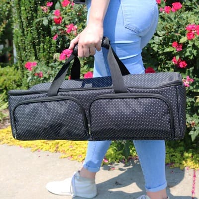 Everything Mary 4-Wheel Blue Deluxe Sewing Machine Storage Case