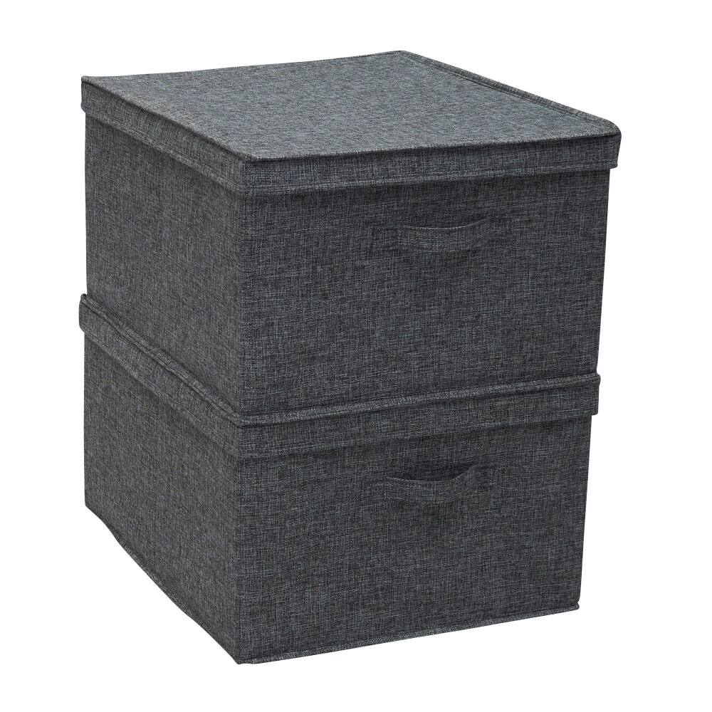 Household Essentials Fabric Storage Bin with Lid, 2ct.