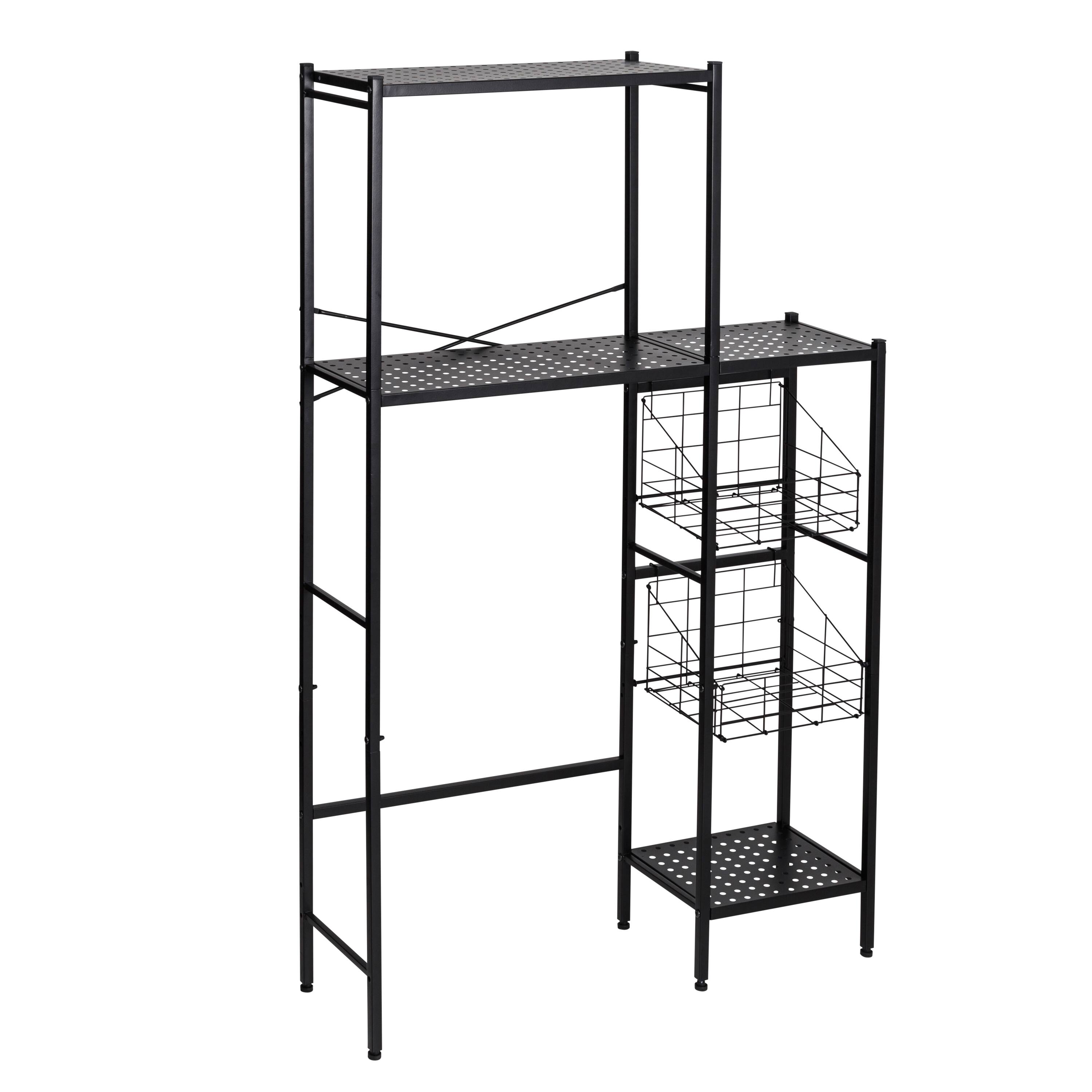 Honey Can Do Reversible Black Bathroom Storage Space Saver