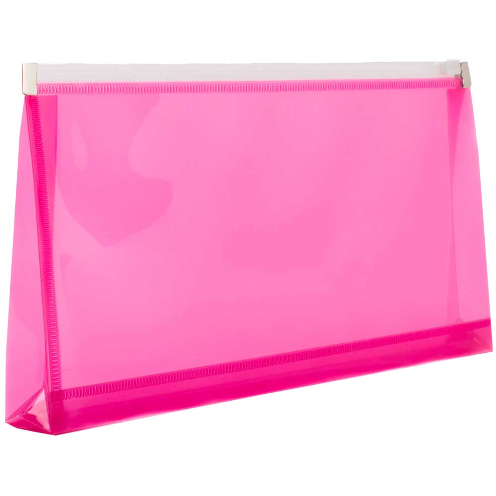 JAM Paper 5&#x27;&#x27; x 10&#x27;&#x27; Clear Plastic Pencil Pouch with Zip Closure, 12ct.