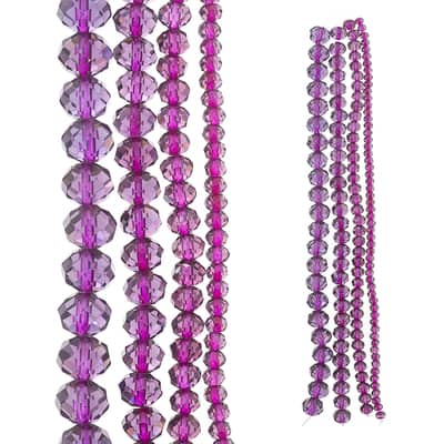 Purple Faceted Glass Round Beads by Bead Landing™ image