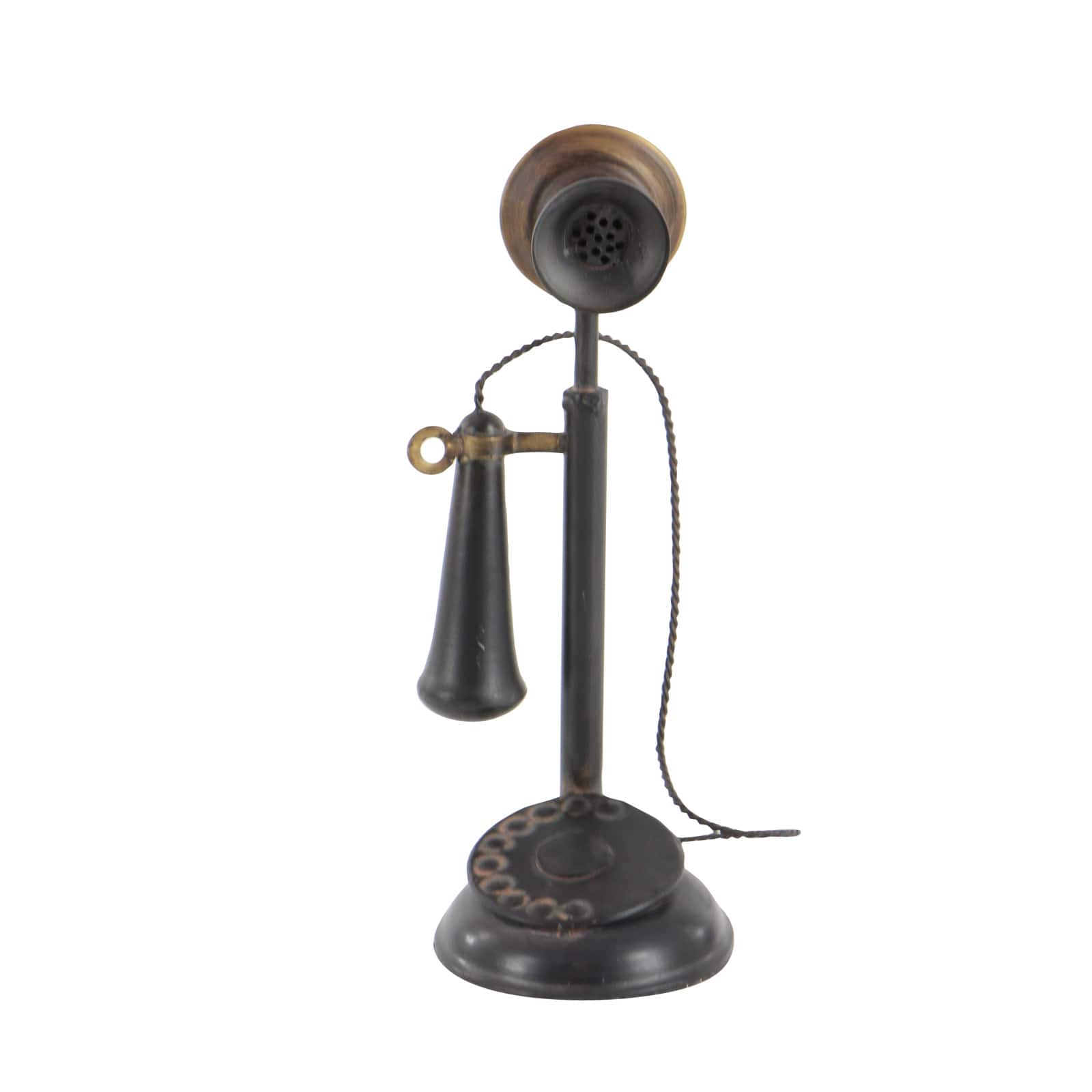 13&#x22; Antique Candlestick Phone Table Accent