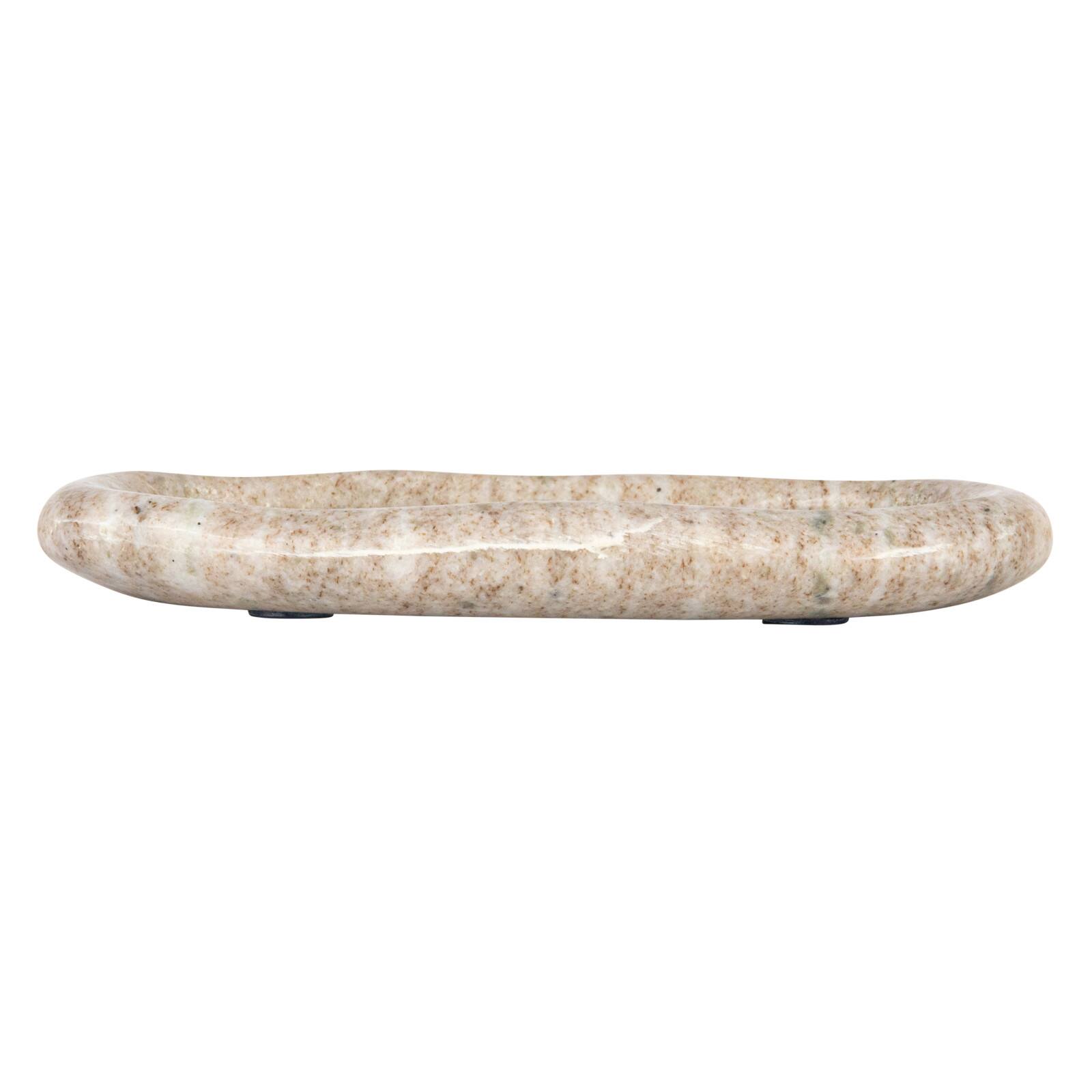 Hello Honey&#xAE; 8&#x22; Beige Oval Marble Serving Tray
